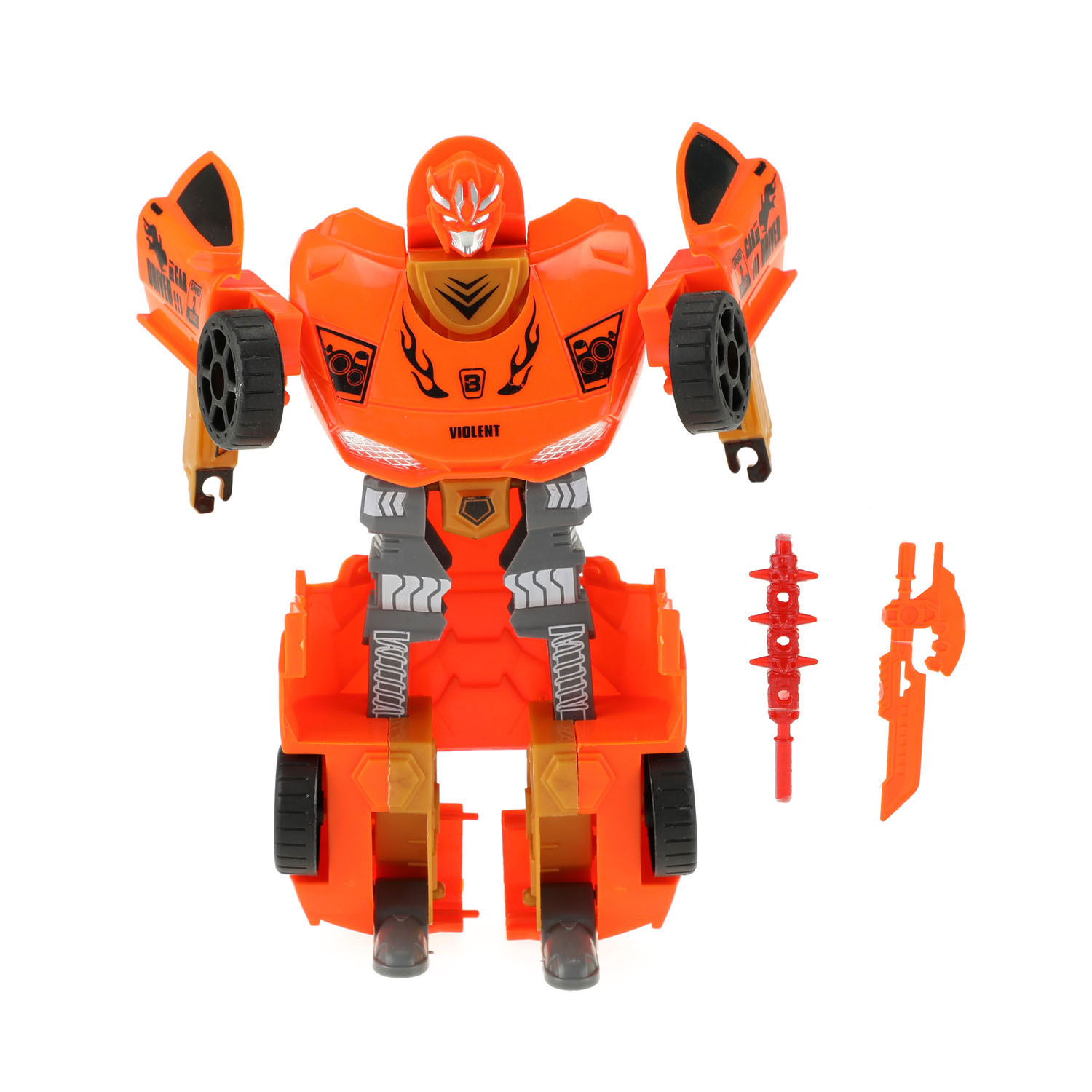 Roboforces Transforme Voiture Robot Orange