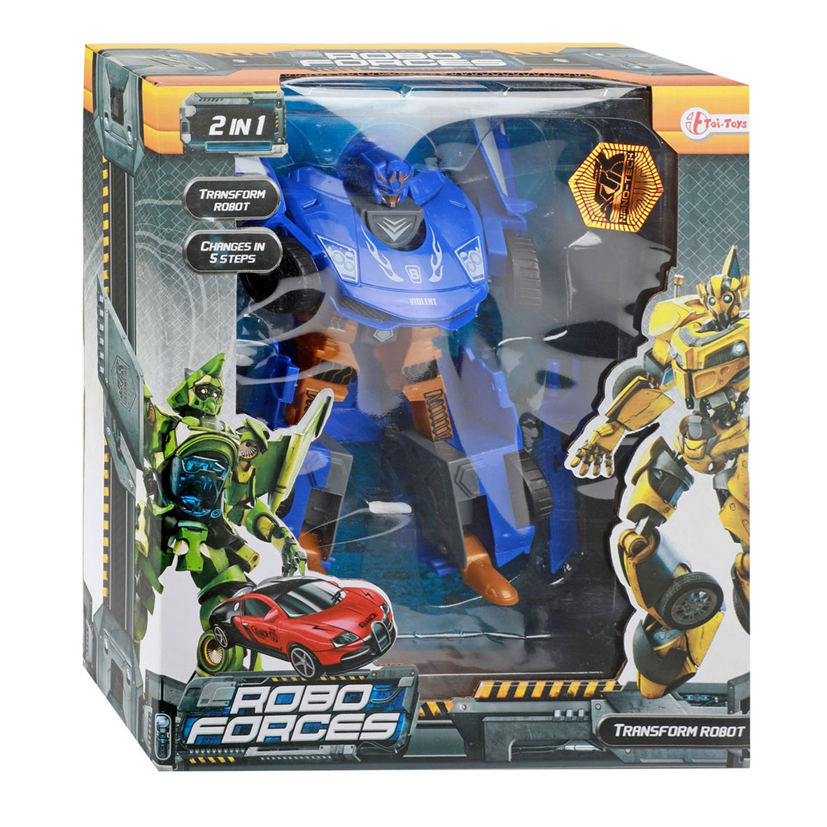 Roboforces verwandeln Autoroboter blau