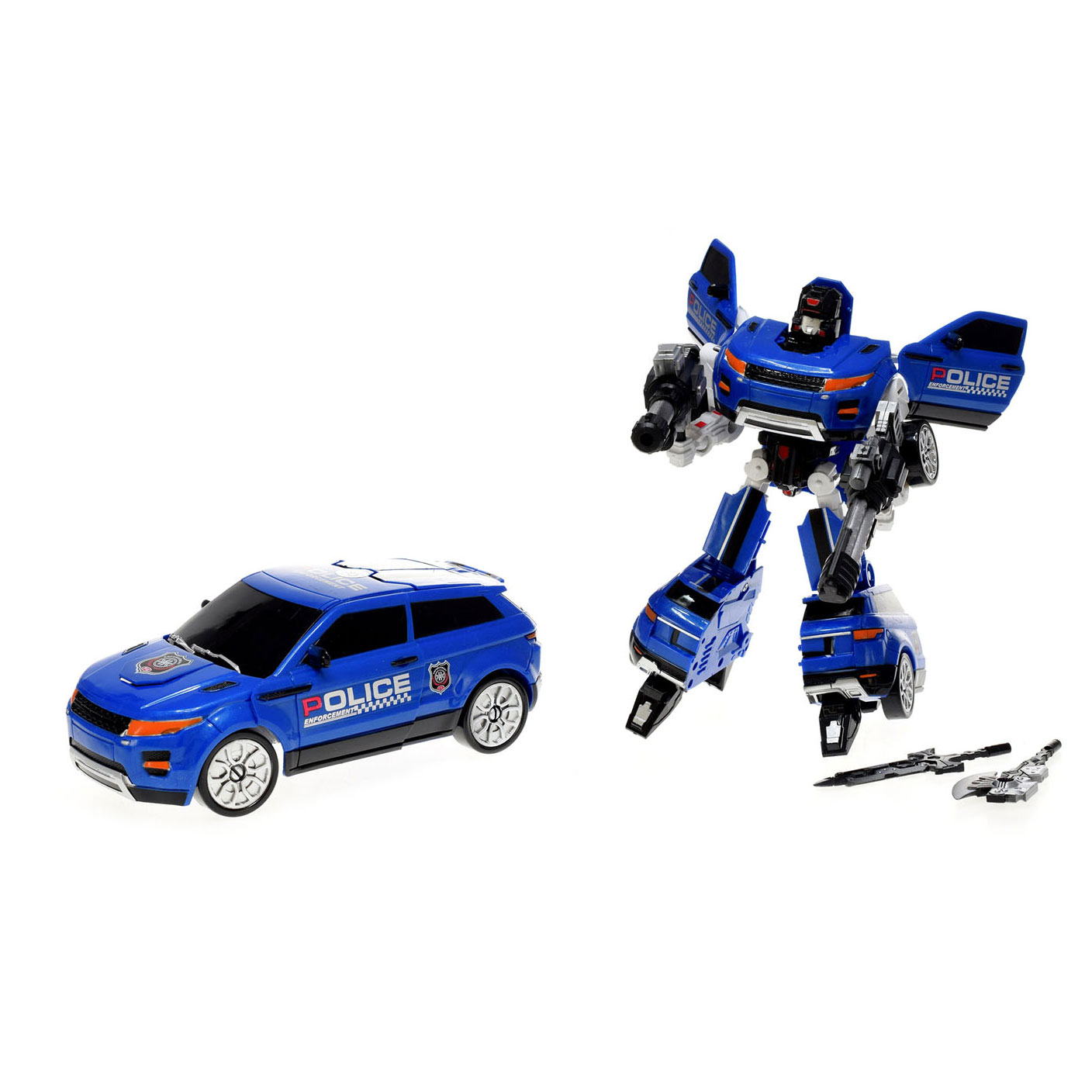 Roboforces Veranderrobot - SUV Politie Blauw