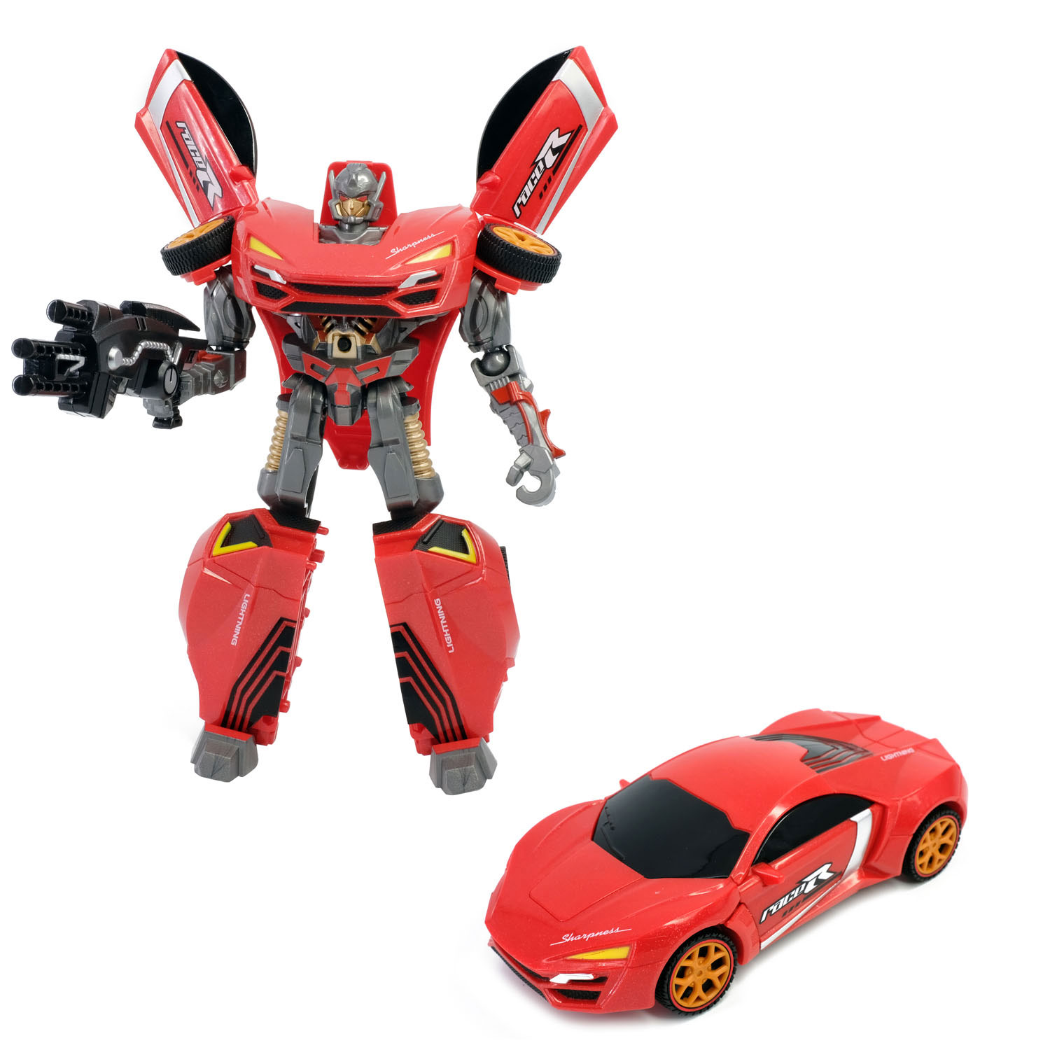 Roboforces Veranderrobot - Raceauto Rood