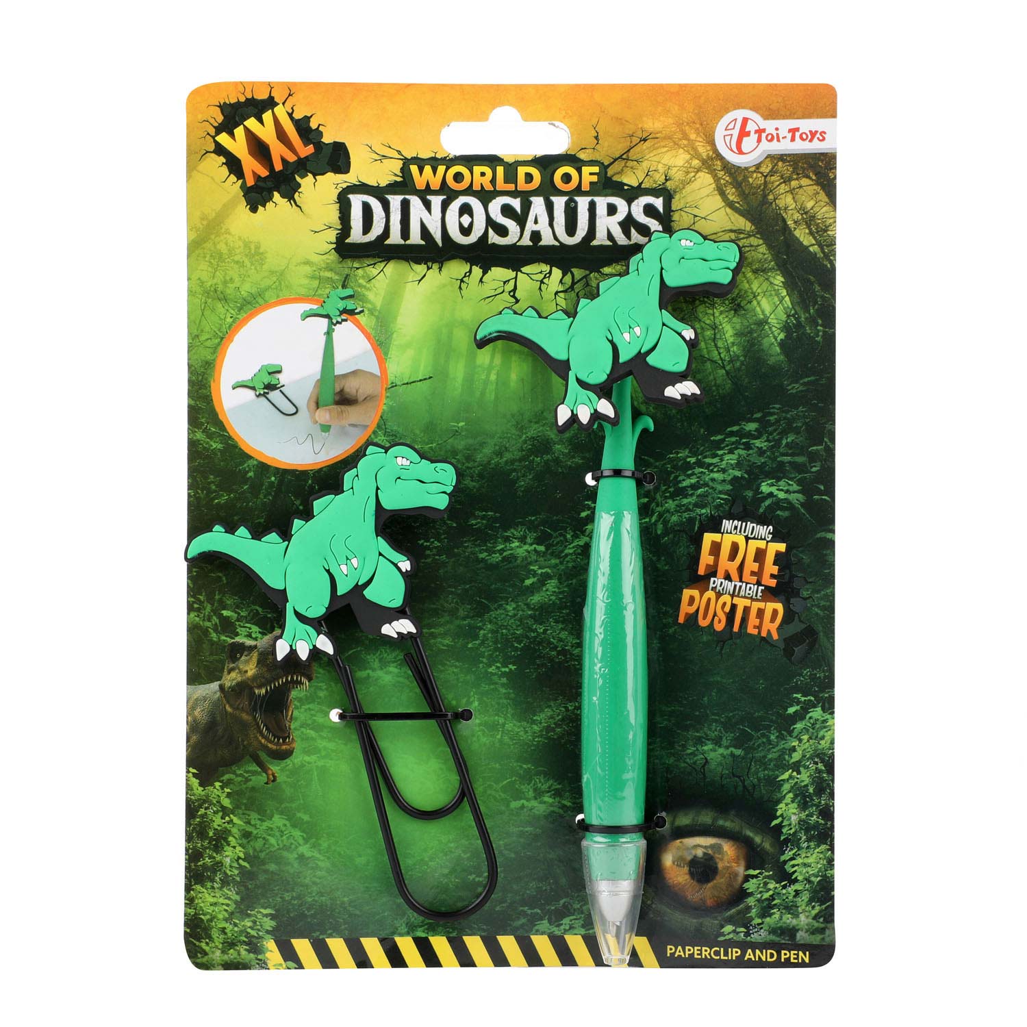 Dinosaurus Mega Paperclip met Pen