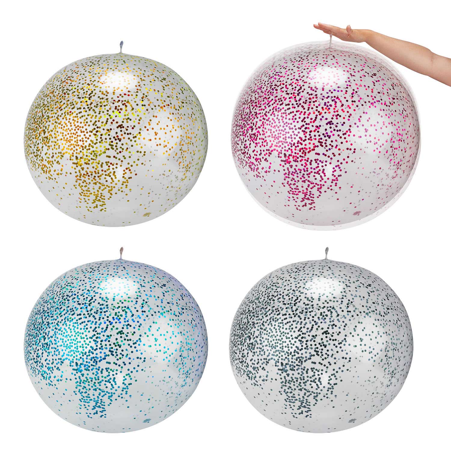 Opblaasbare Glitter Ballon, 60cm