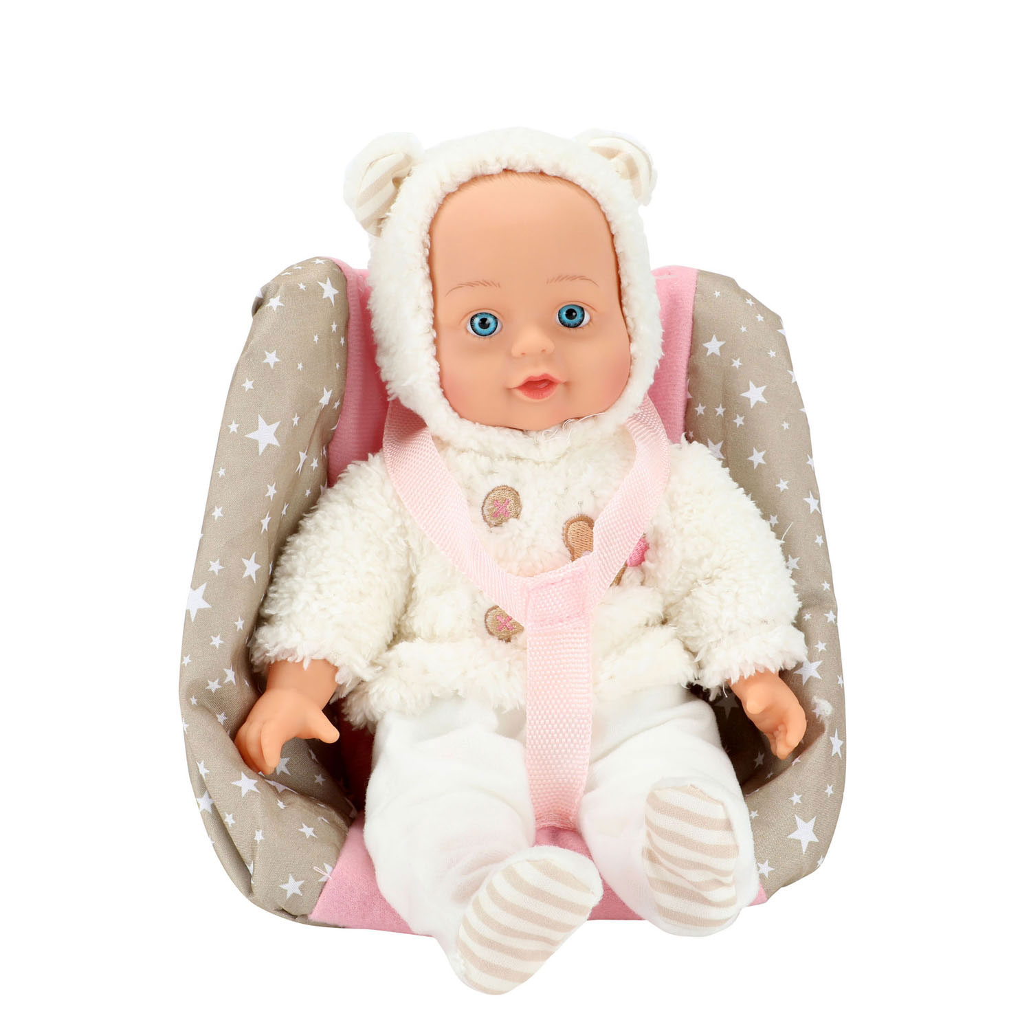 Baby Beau Poupée bébé dans un siège de poupée, 33 cm