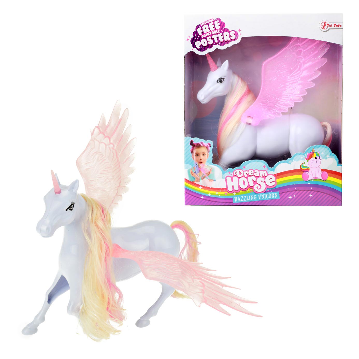 Figurine de jeu Licorne Dream Horse avec ailes mobiles