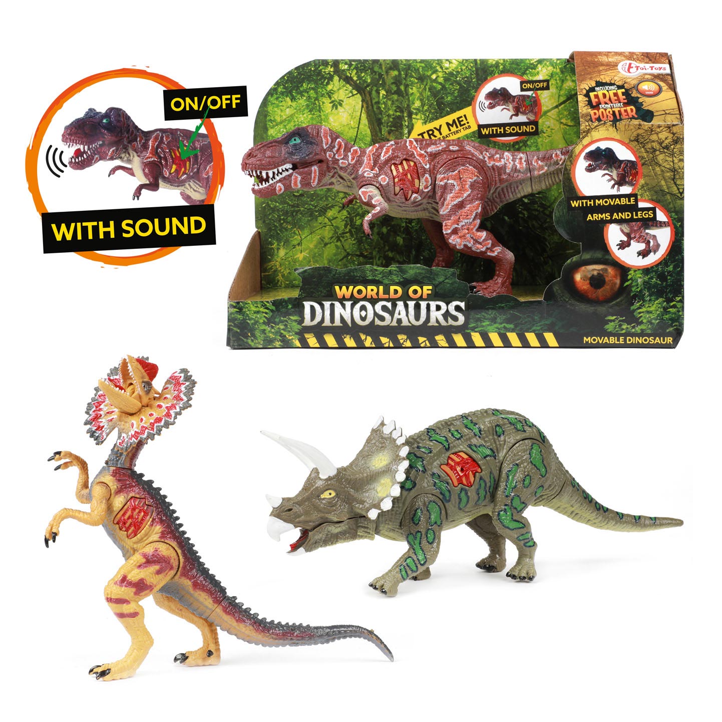 World of Dinosaurs T-Rex, Beweegbare Dino met Geluid