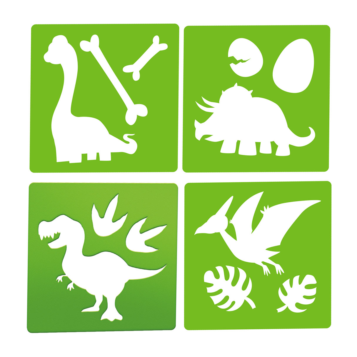 World of Dinosaurs Straßenkreide Dino mit Vorlagen, 10 Stück.