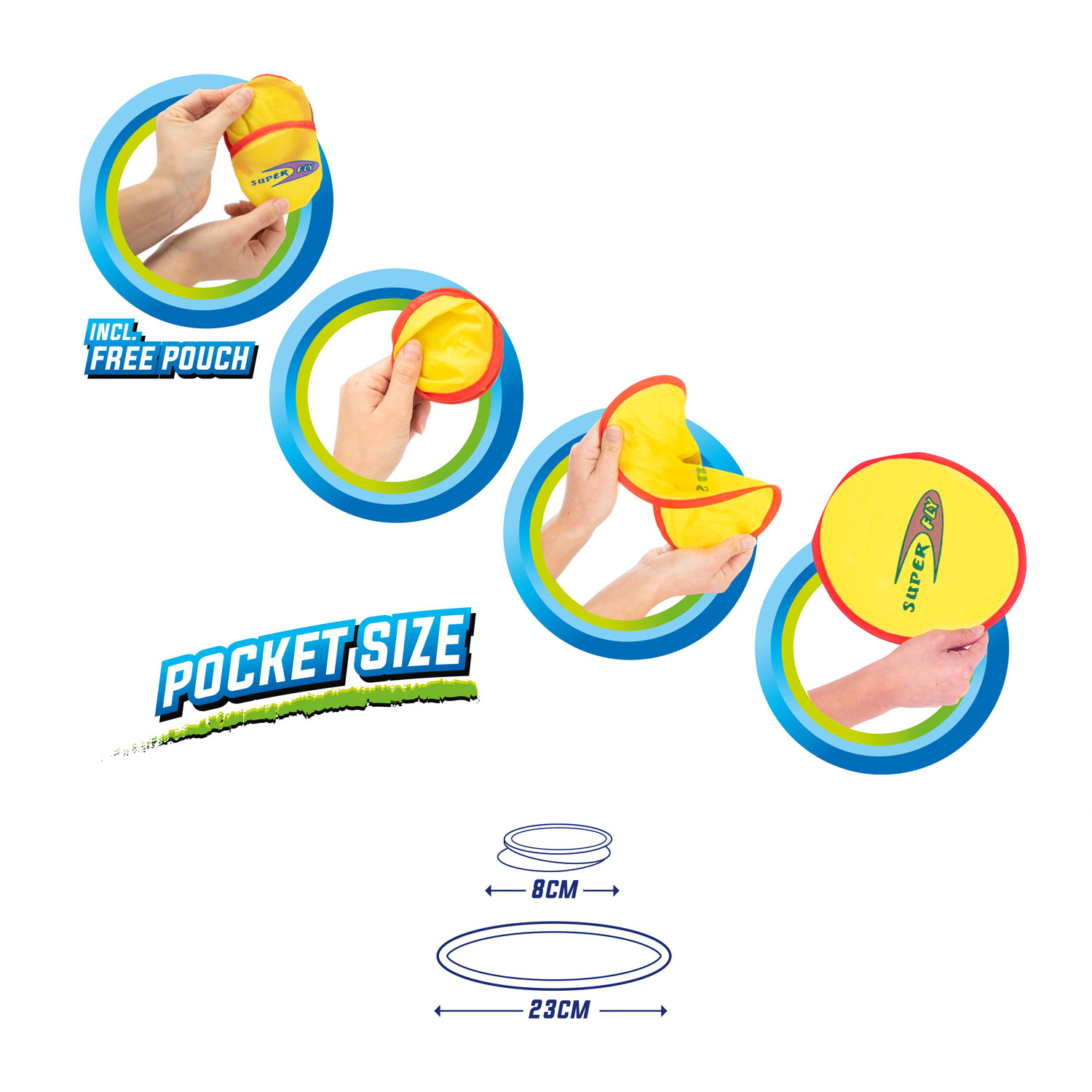 Frisbee de poche pliable à l'air avec étui