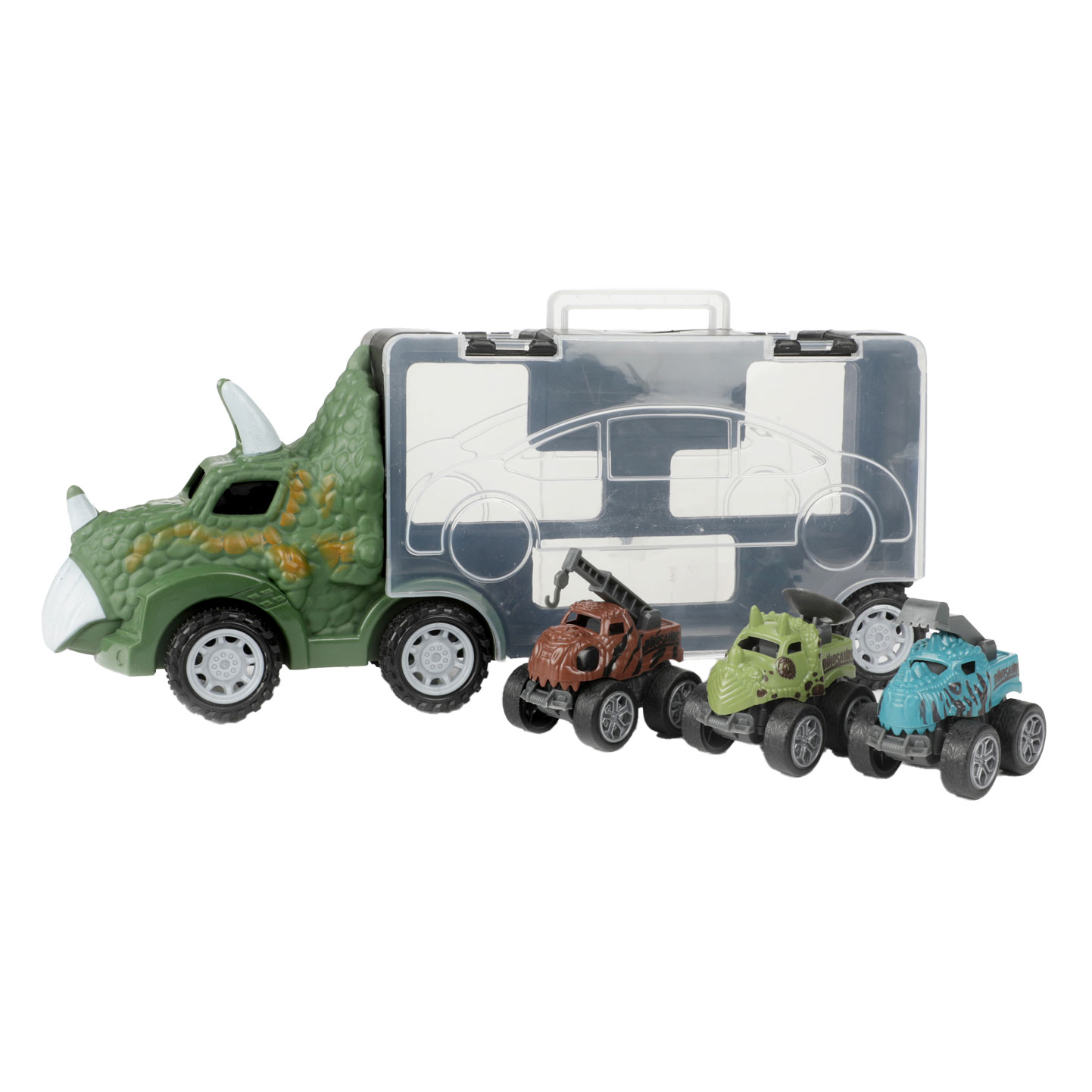 Acheter Camion Dino World of Dinosaurs avec 3 voitures à tirer en ligne?