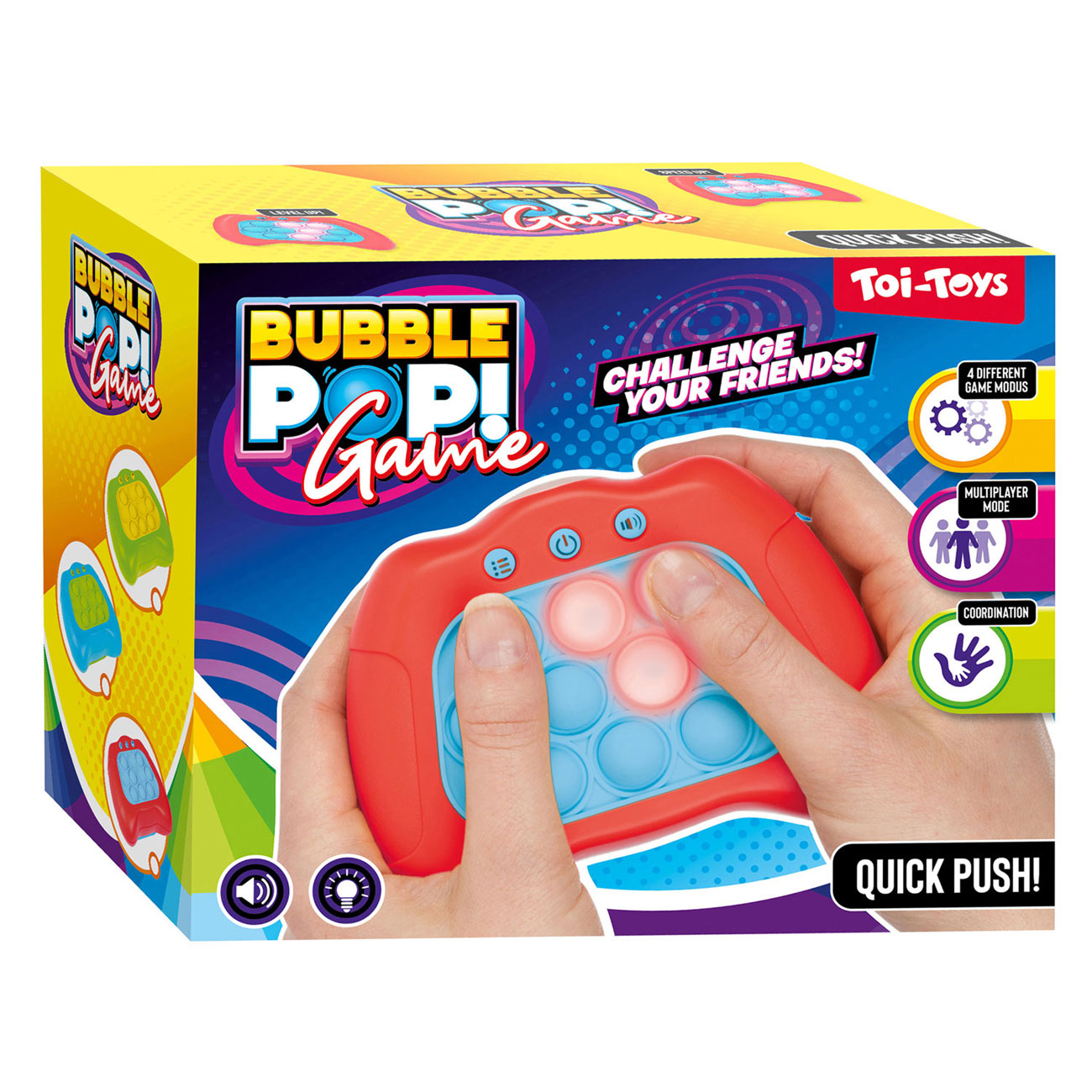Jeu Pop It Fidget Push Bubble Dino arc-en-ciel - Balle et jouet