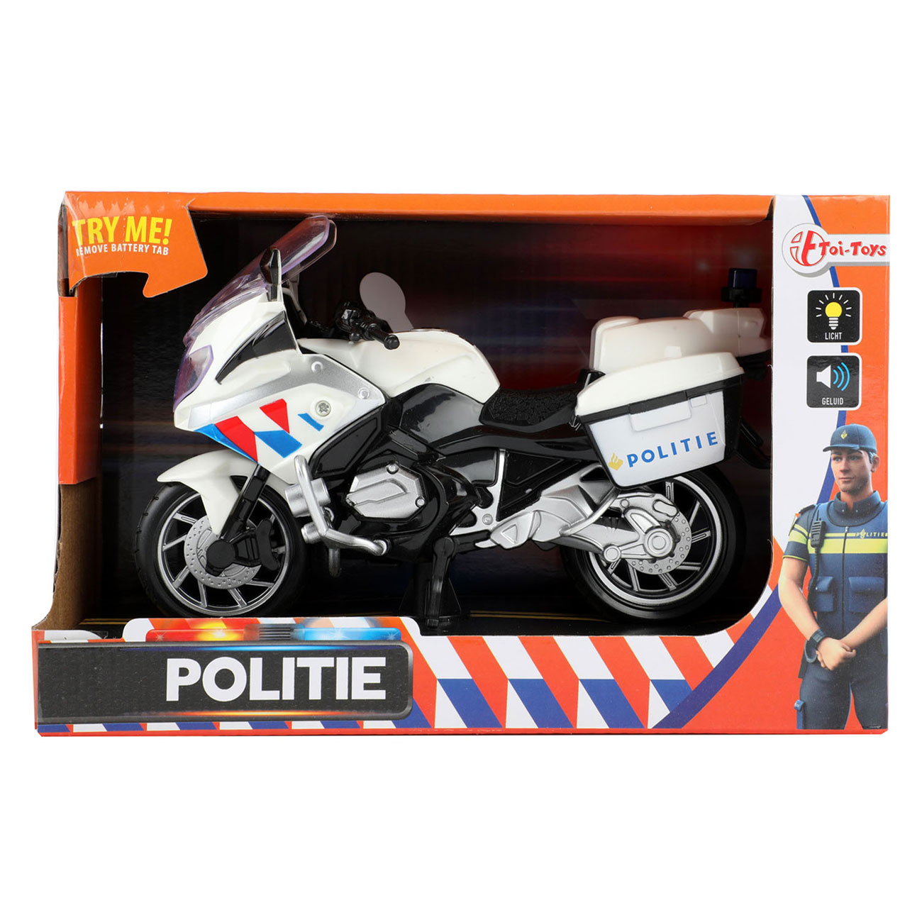 Moto de police hollandaise avec lumière et son