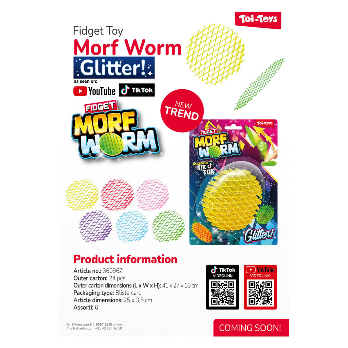 Glitter Morf Worm Fidget