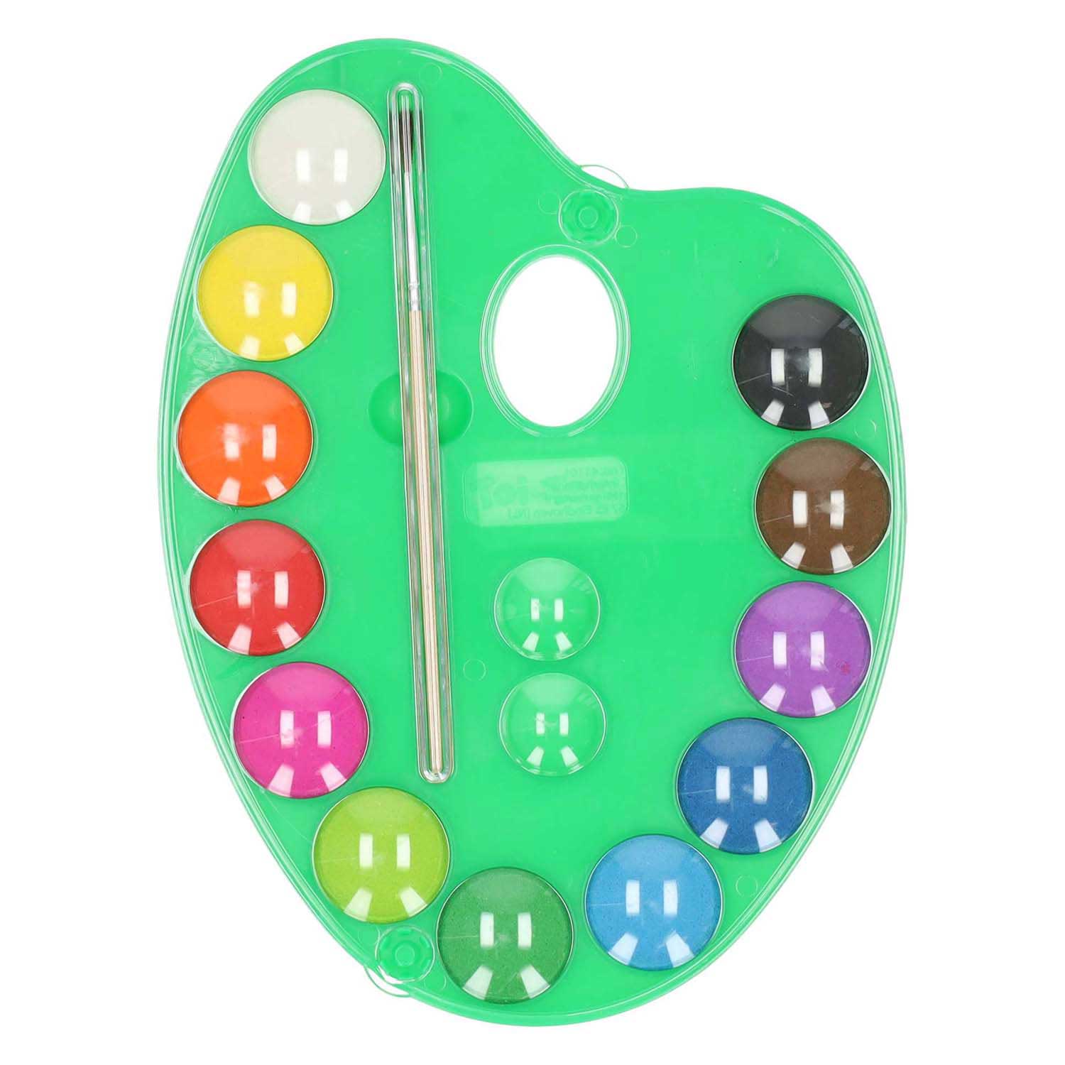 Palette de peinture 12 couleurs et pinceau