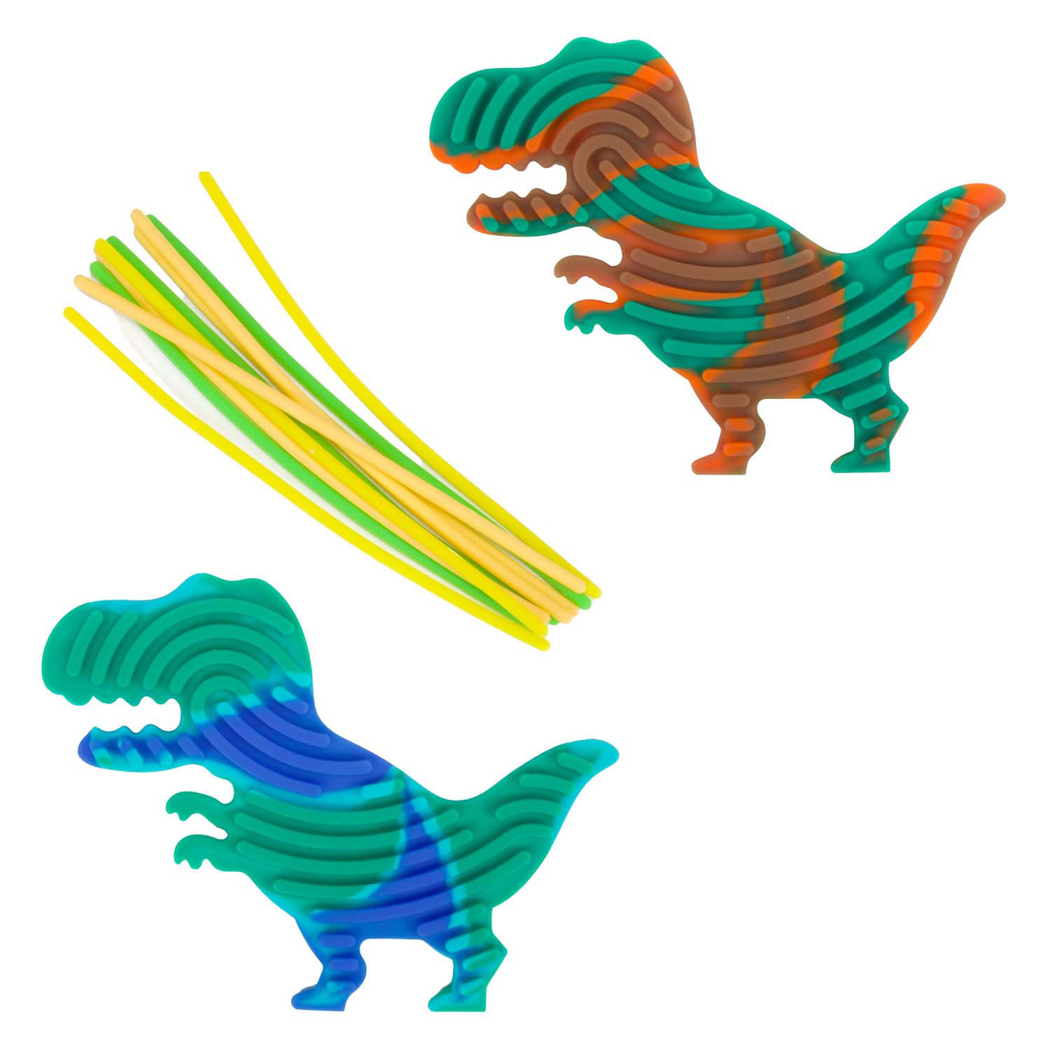 Plaque de figurine Curly Board Dino avec ficelles, 13 pcs.