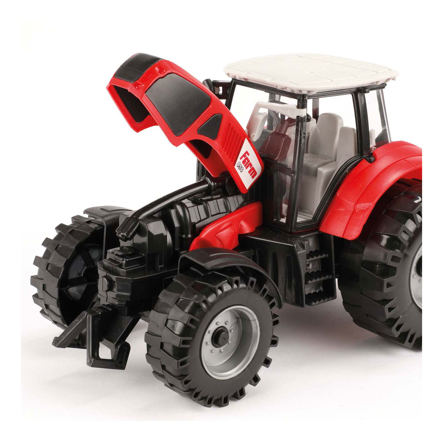 Tractor met Frictie Rood, 19cm