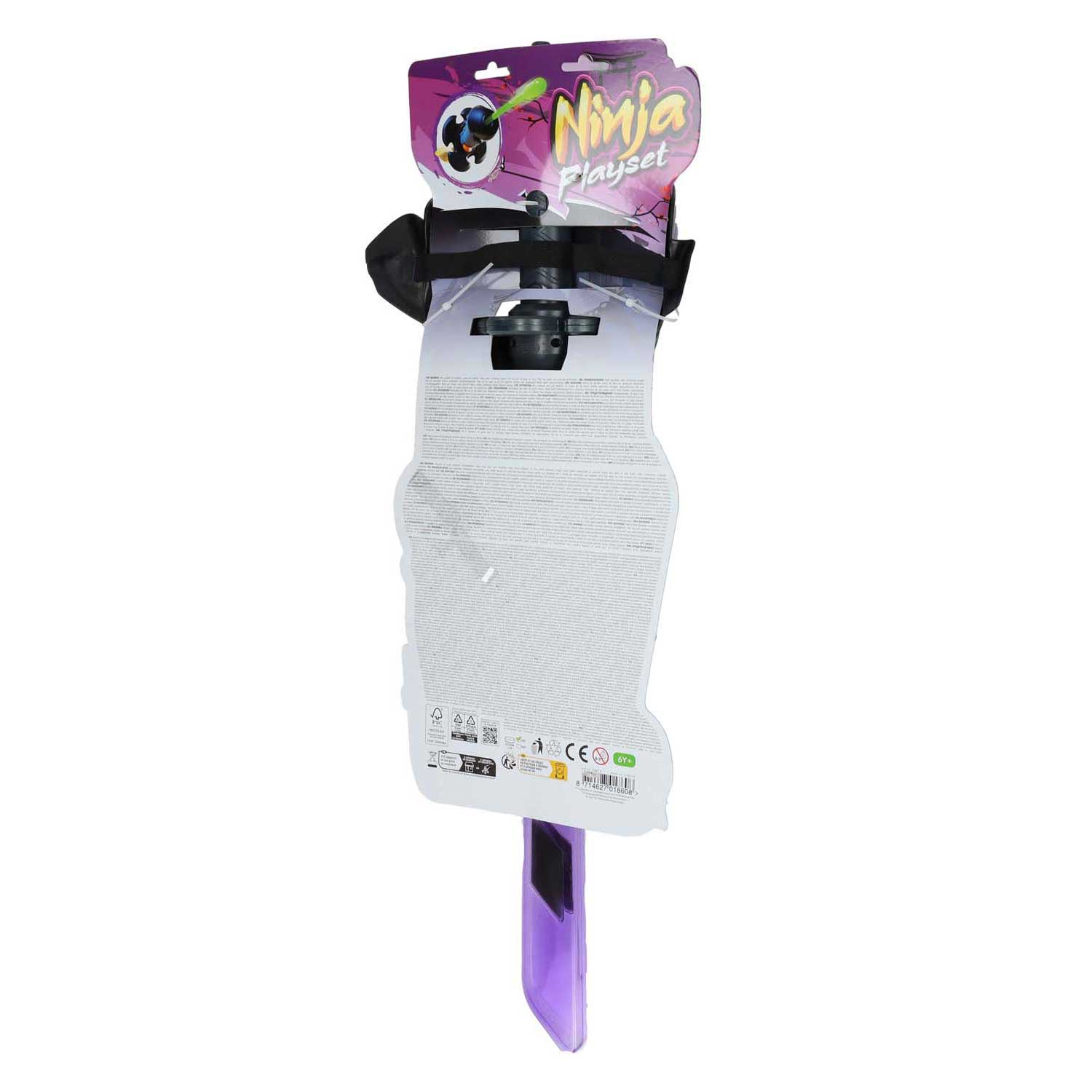 Ninja-Lichtschwert mit Licht und Sound, mit Schussfunktion und Maske, Lila