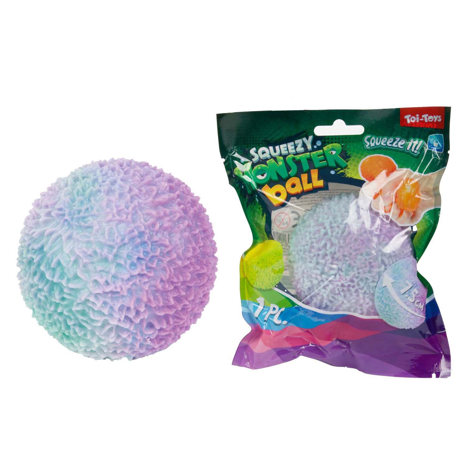 Fun Textuurknijpbal Moss Gevuld met Foam, 8cm 