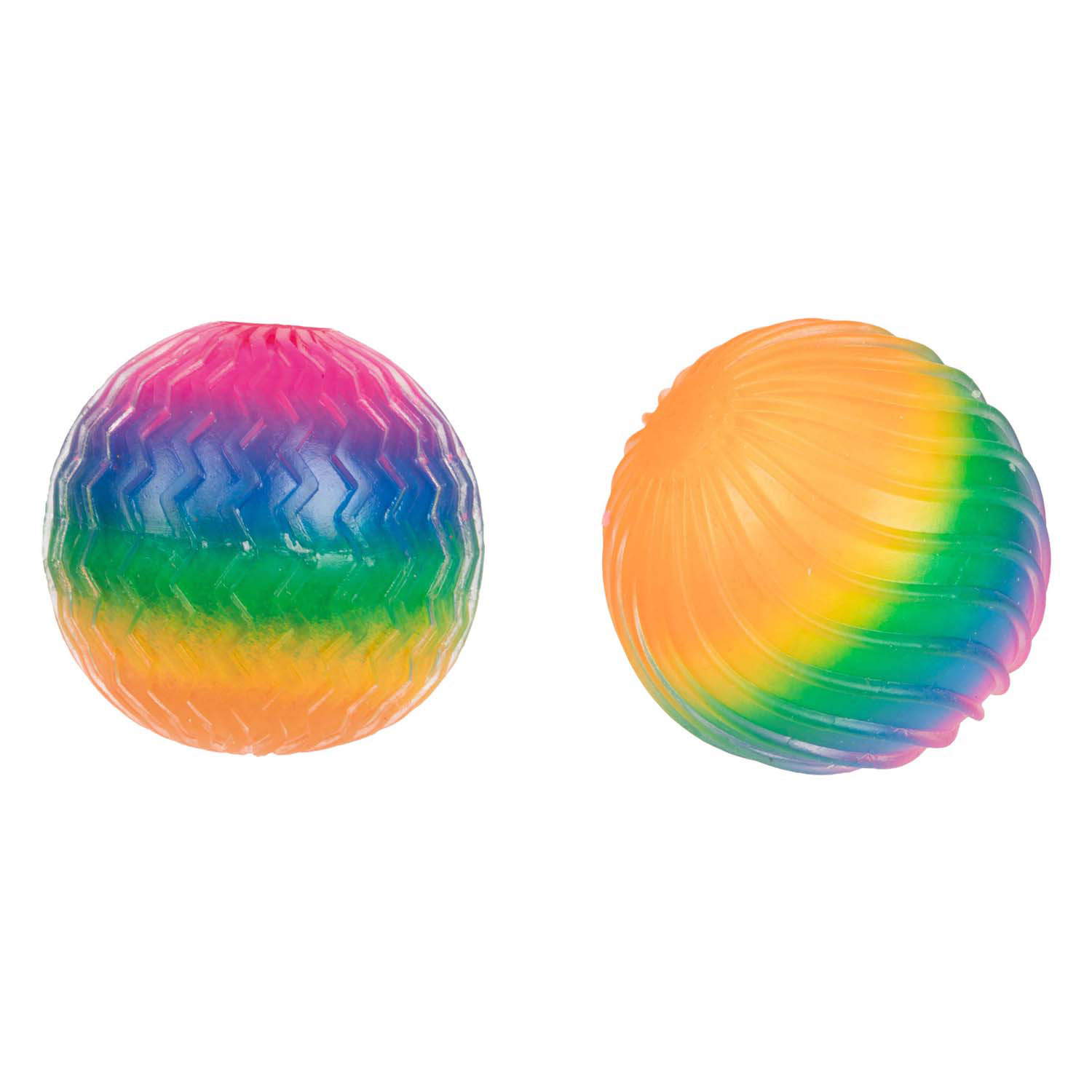 Fun Textuurknijpbal Regenboog Ribbels Foam, 7cm 