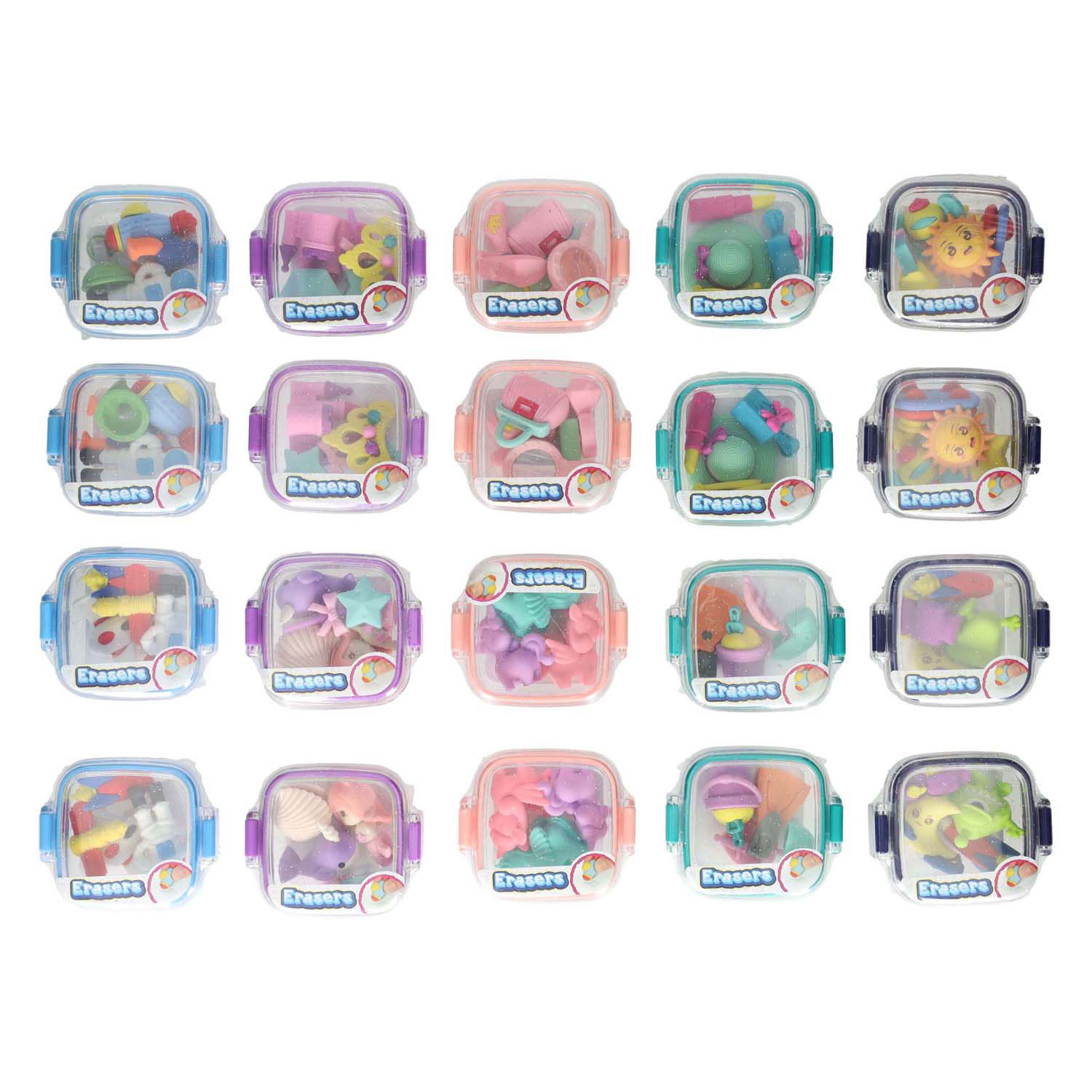 Mini-Radiergummi-Set Display - 20-tlg.