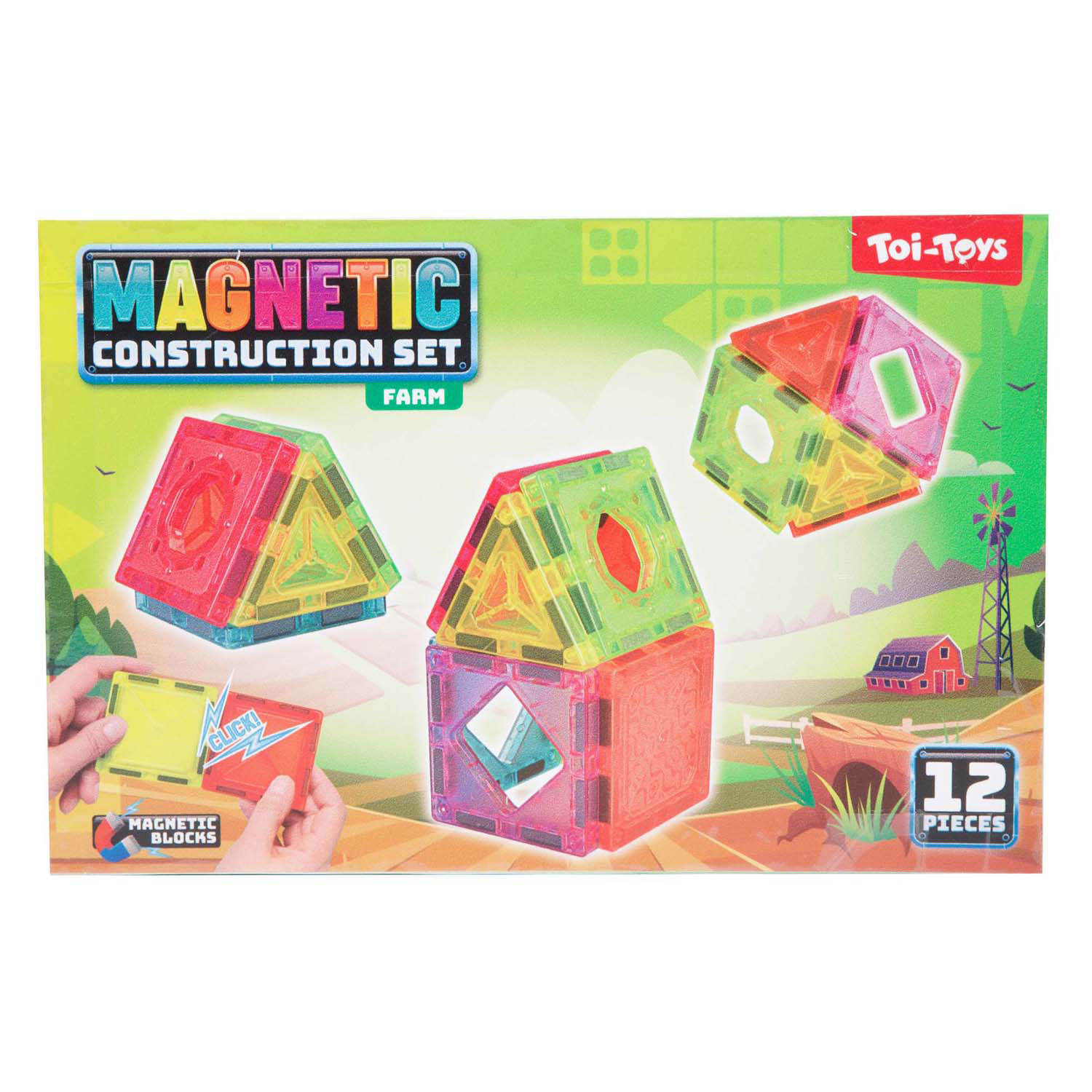 Magnetisches Bauernhof-Bauset, 12-tlg.