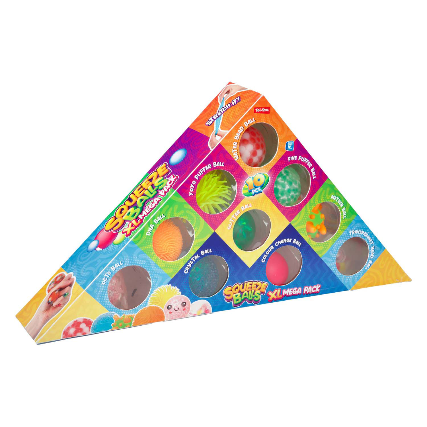 Balles à presser amusantes - Triangle sensoriel - 5 cm, 10 pièces