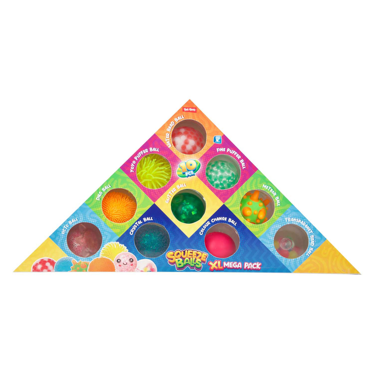 Balles à presser amusantes - Triangle sensoriel - 5 cm, 10 pièces