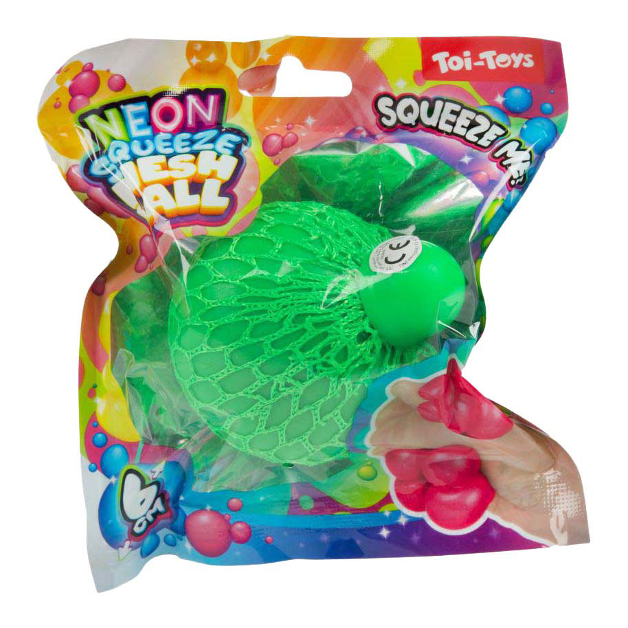 Fun Knijpbal Neon Mesh, 6 cm