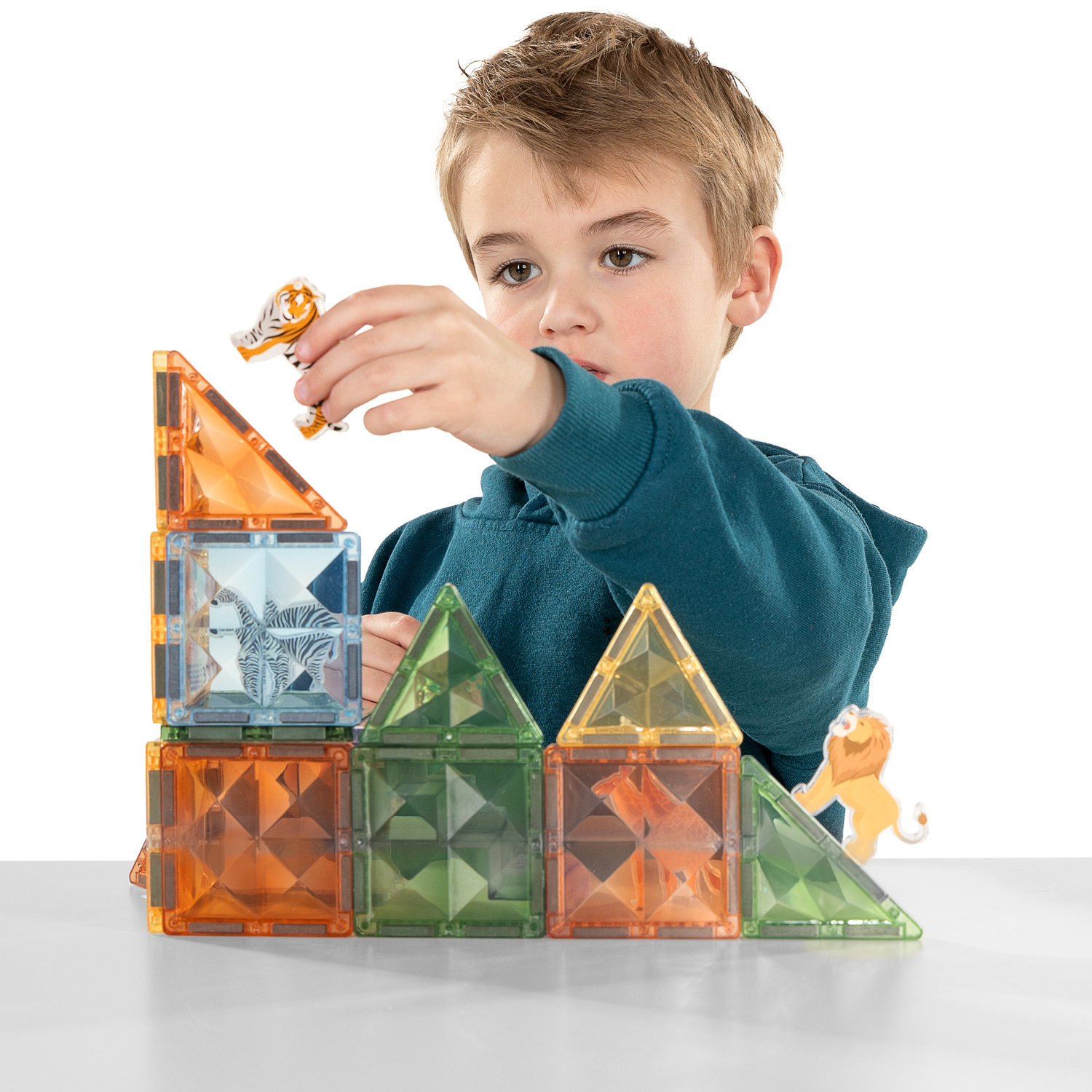 Bouwset Magneetpanelen met Wilde Dieren - 19dlg