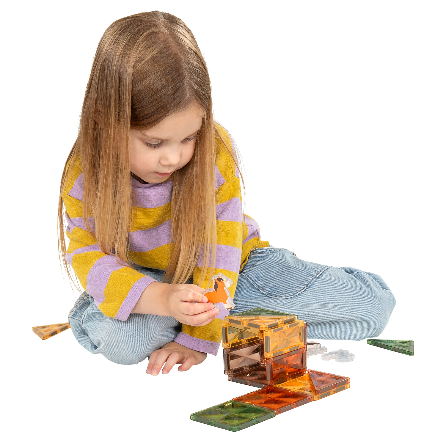 Kit de construction magnétique sur le thème des animaux de la ferme - 19 pièces