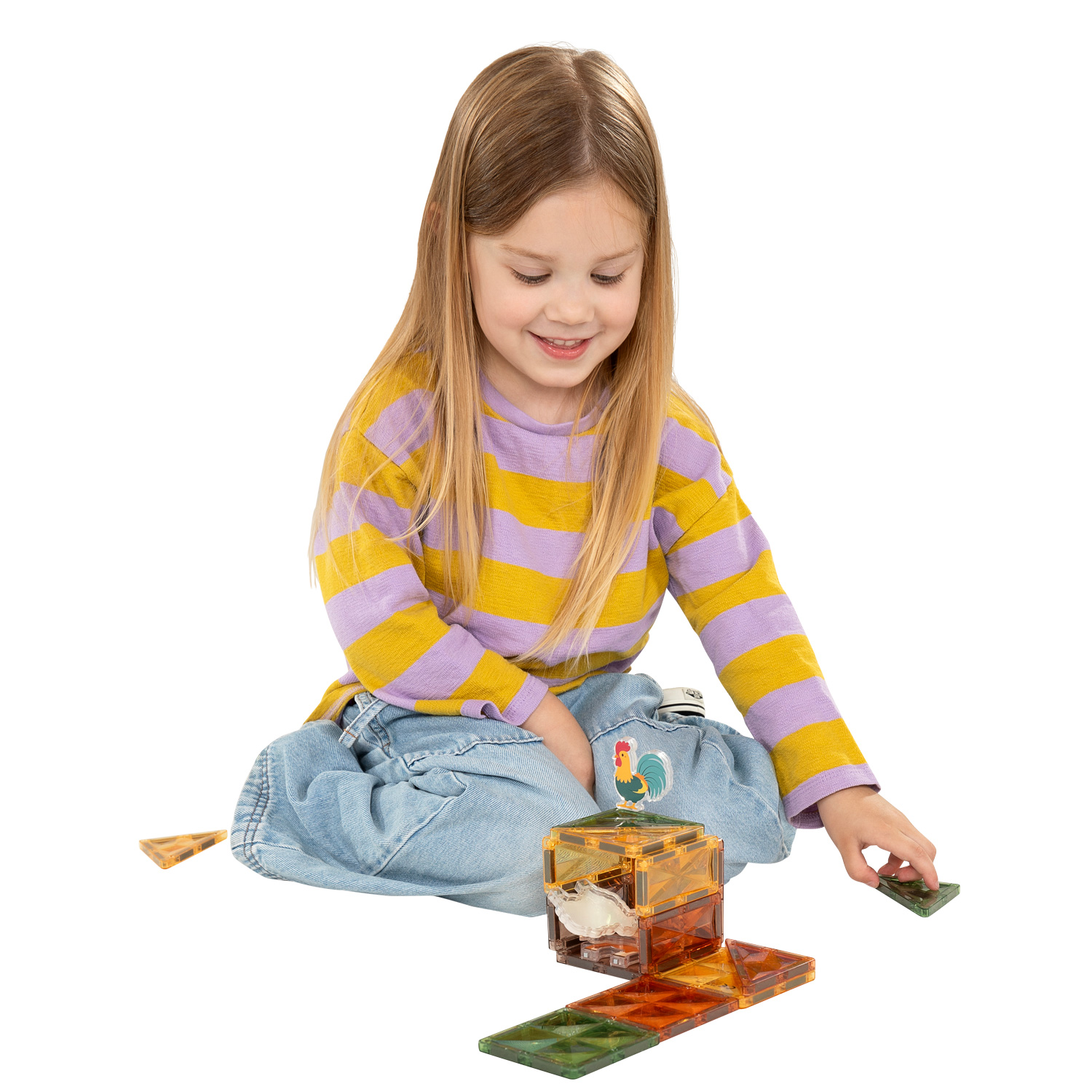 Kit de construction magnétique sur le thème des animaux de la ferme - 19 pièces