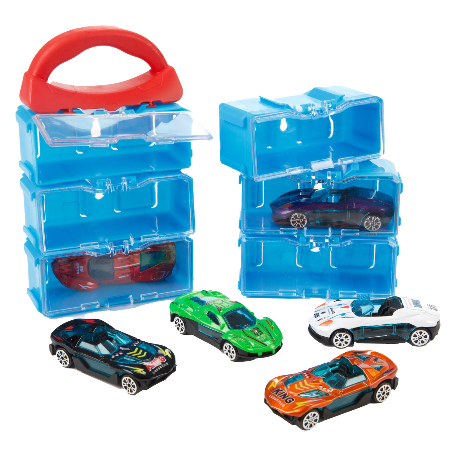 Turbo Racers Aufbewahrungskoffer inklusive 8 Metallautos - 1:45