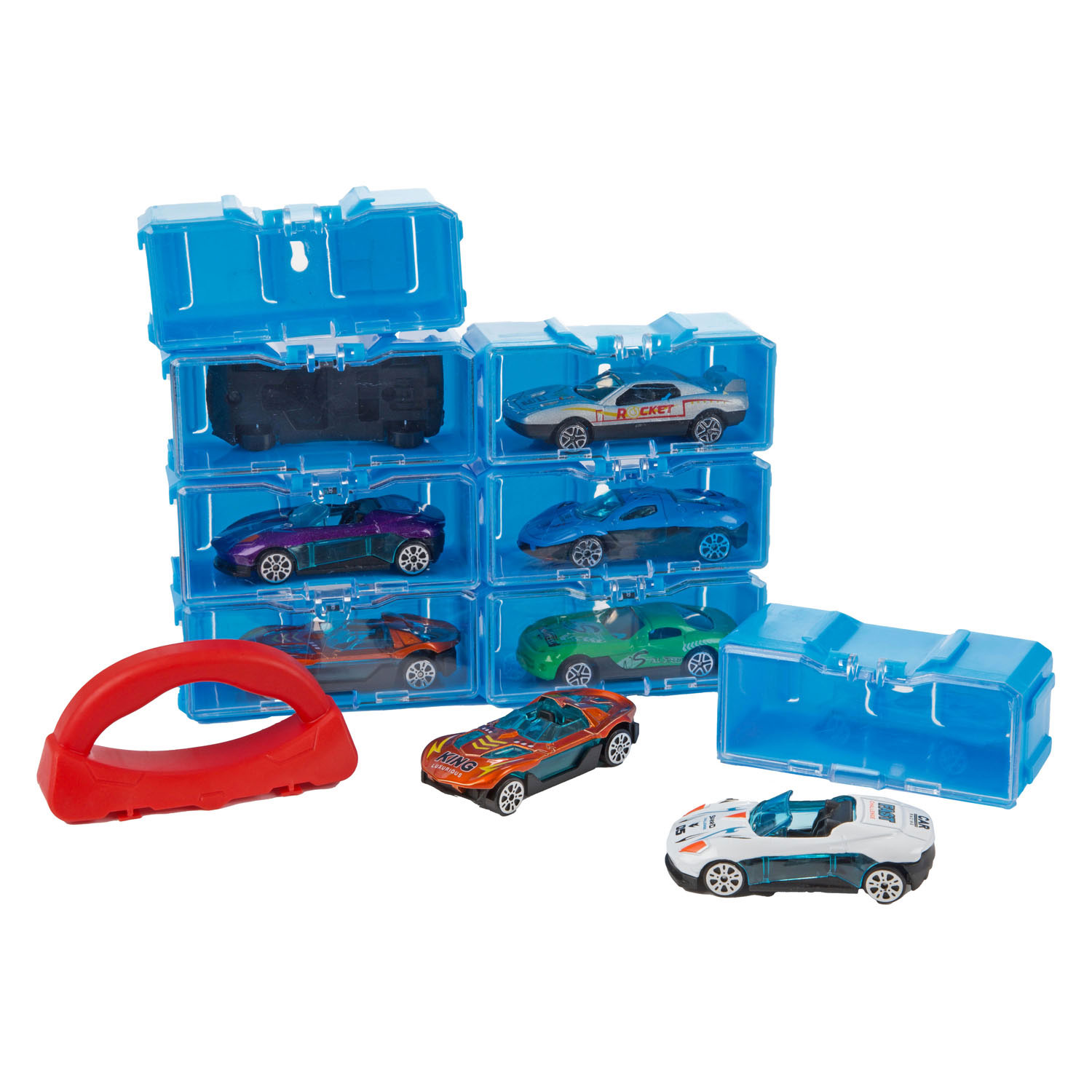 Turbo Racers Aufbewahrungskoffer inklusive 8 Metallautos - 1:45