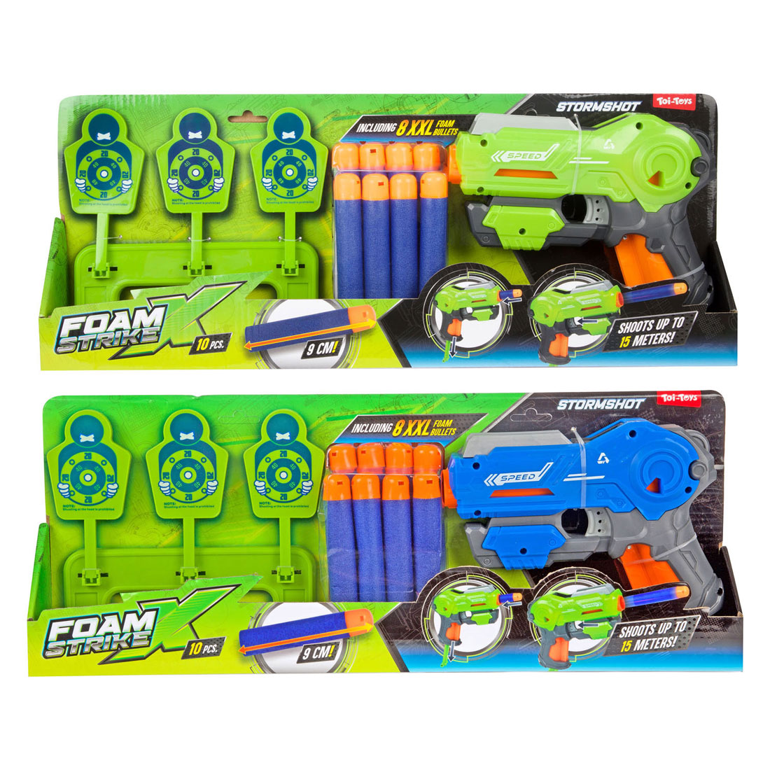 Foam Strikex Pistool met XL Foampijlen en Target - 10dlg.