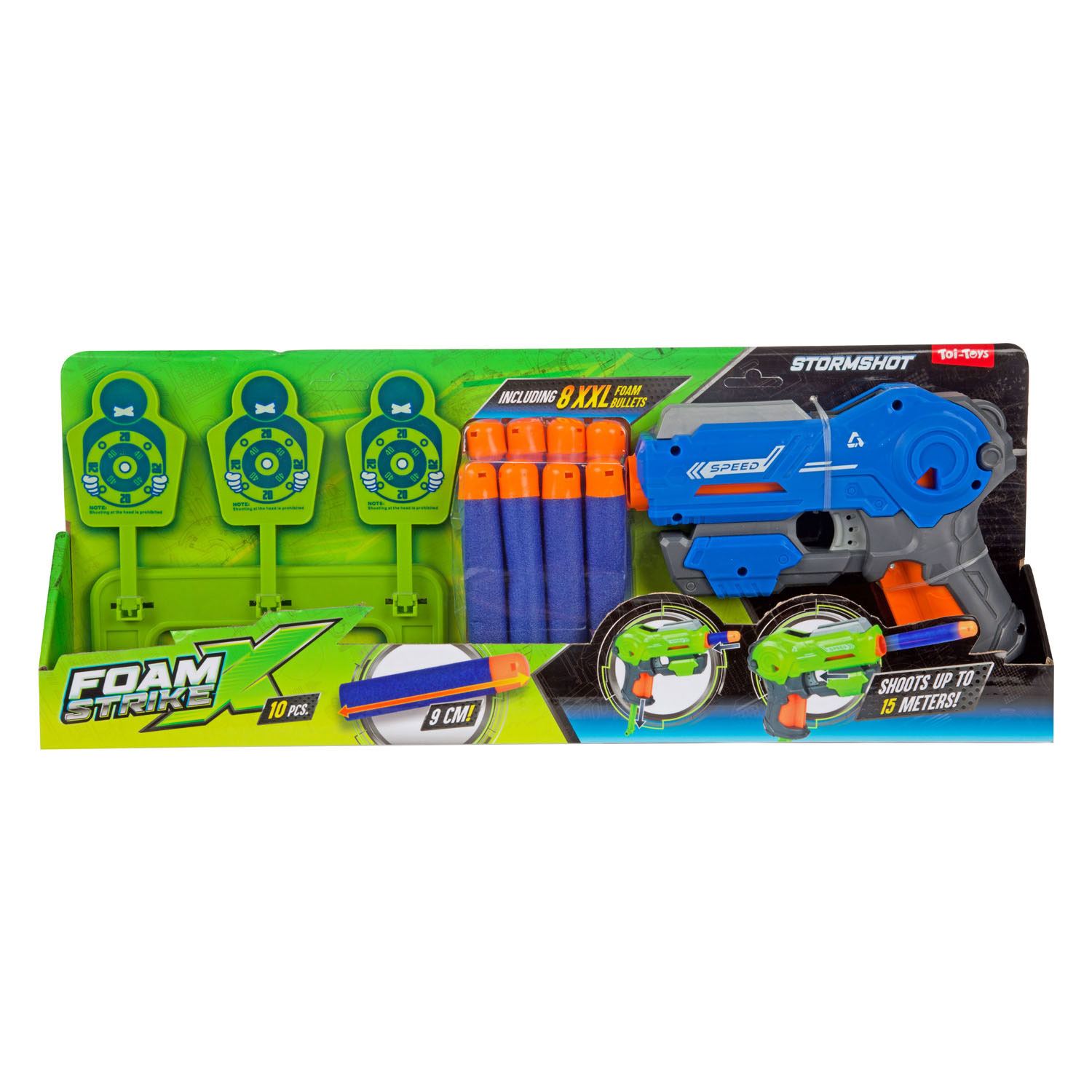 Foam Strikex Pistool met XL Foampijlen en Target - 10dlg.