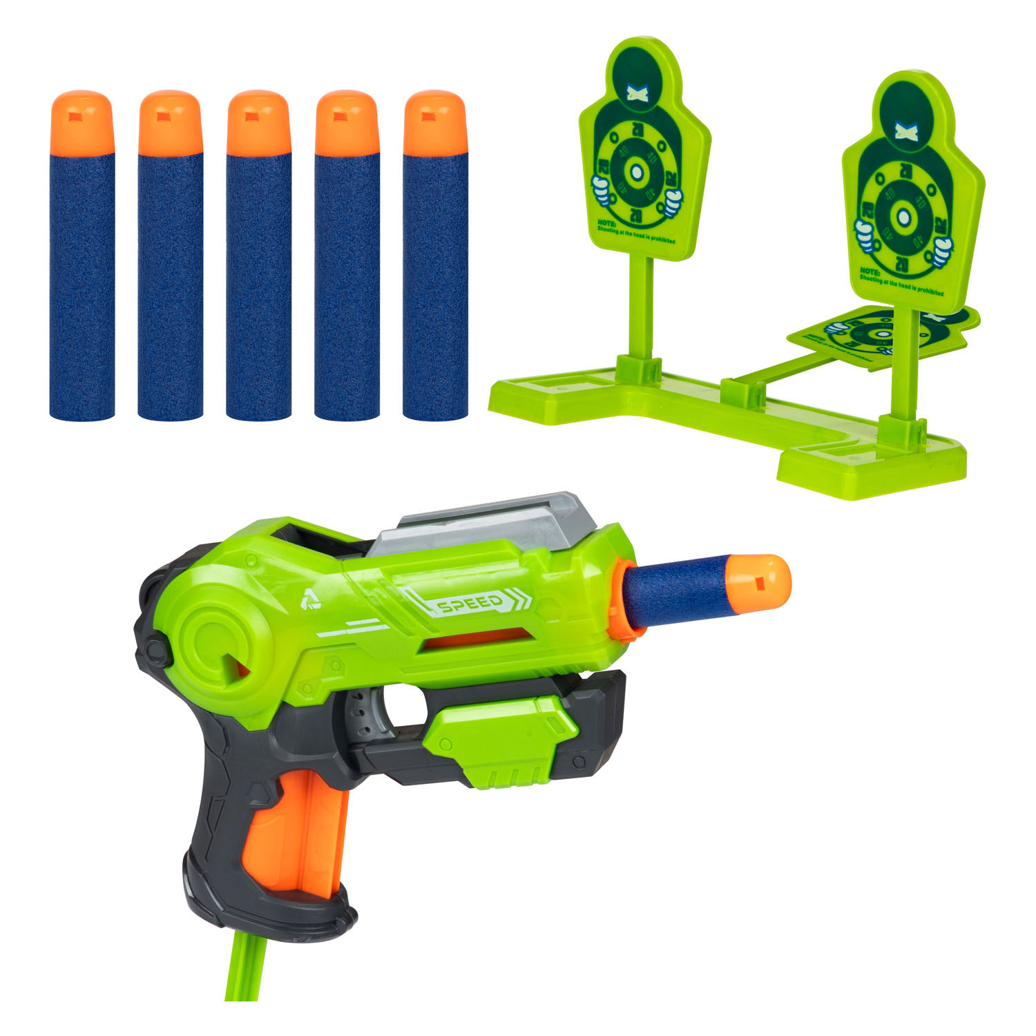 Foam Strikex Pistool met XL Foampijlen en Target - 10dlg.