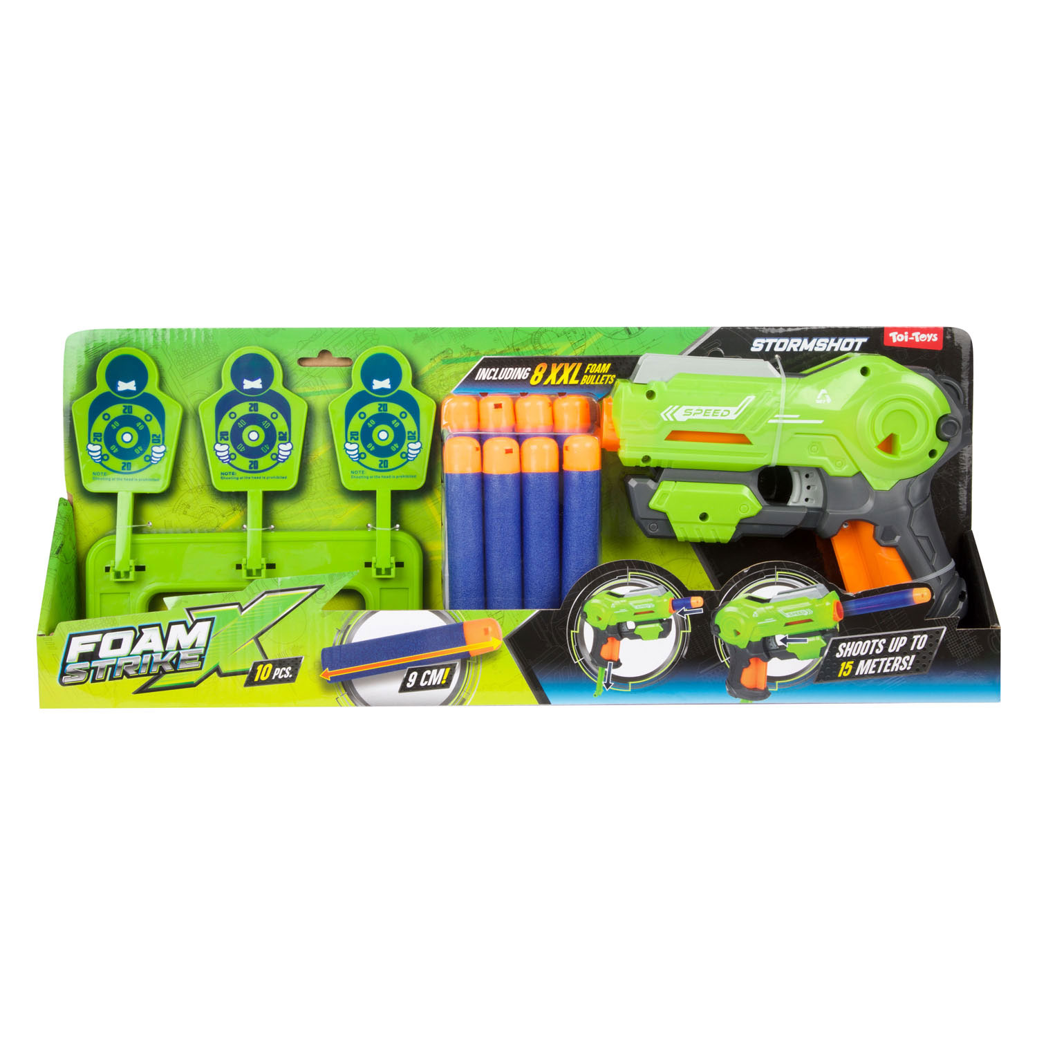 Foam Strikex Pistool met XL Foampijlen en Target - 10dlg.
