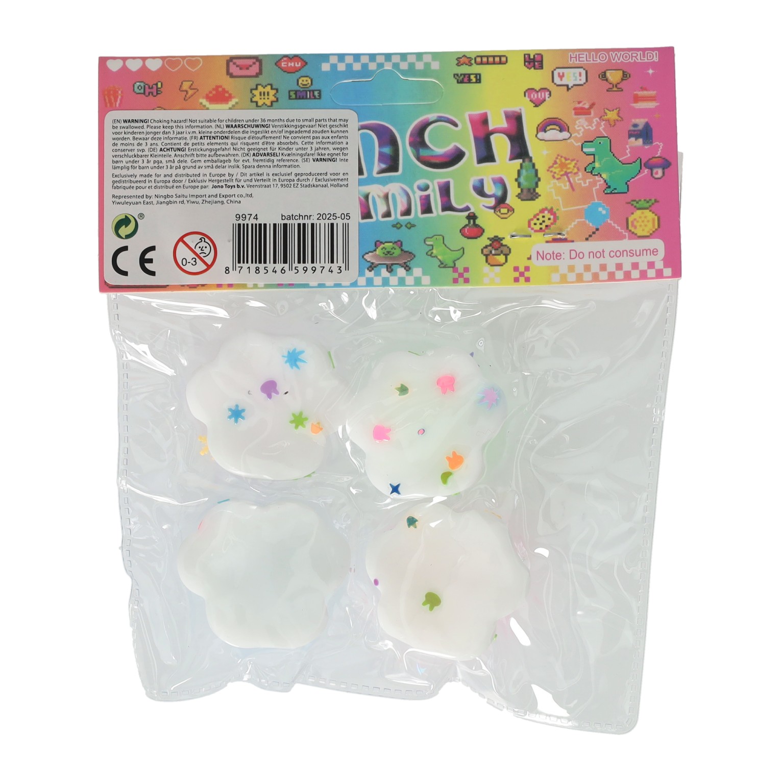 Pinch Family - Dierenpoot Squishy, 4 stuks