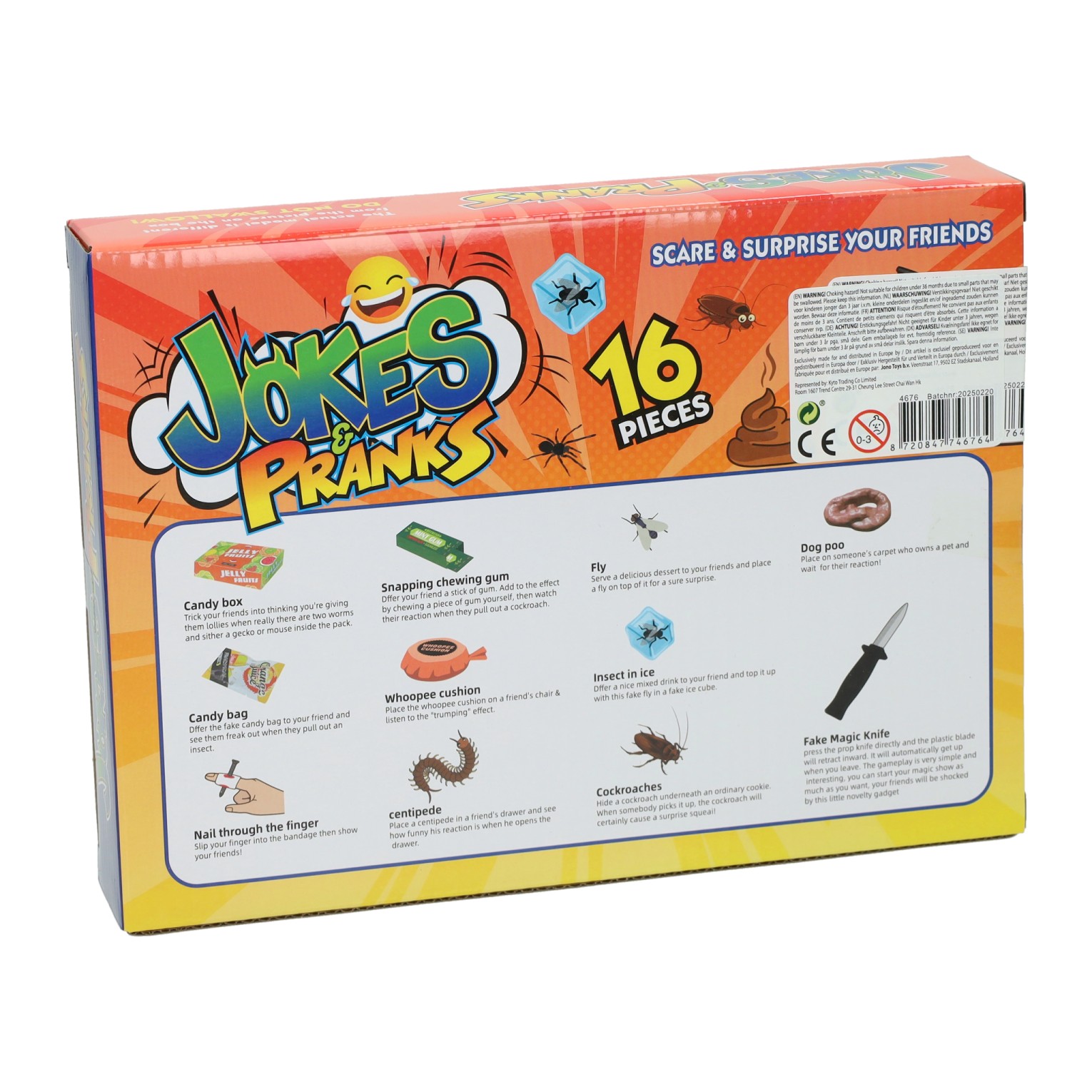 Boîte à blagues Surprenez vos amis - 16 pièces. Boîte à blagues Surprenez vos amis - 16 pièces.