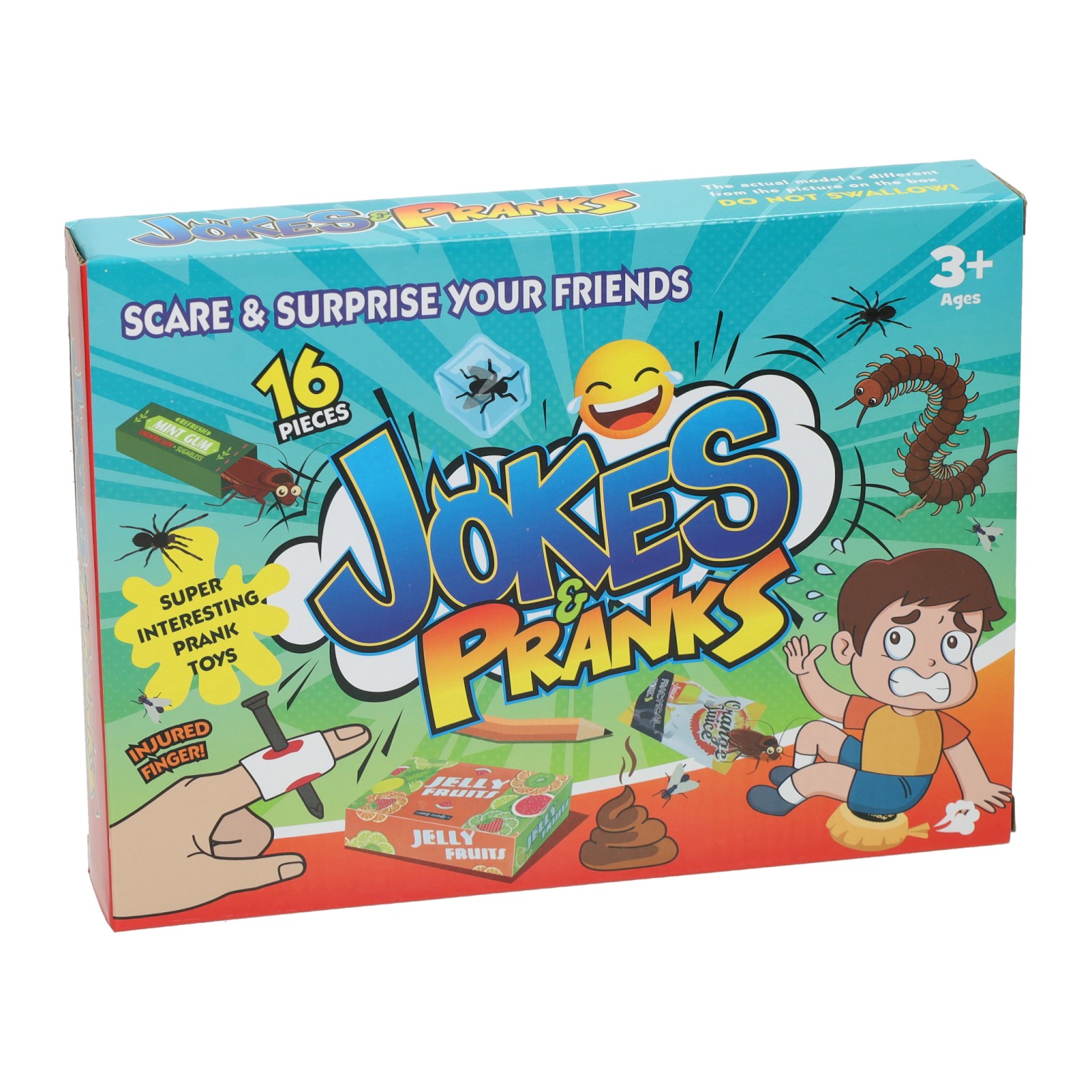 Boîte à blagues Surprenez vos amis - 16 pièces.