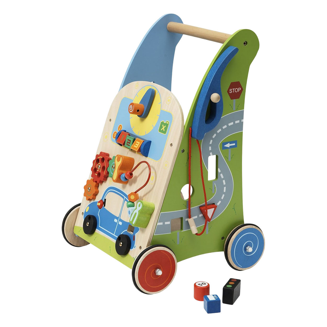 Primi Passi - Houten Loopwagen met Activiteiten Garage