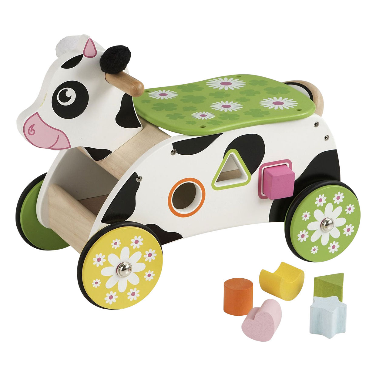 Houten Vormen- en Loopwagen Koe