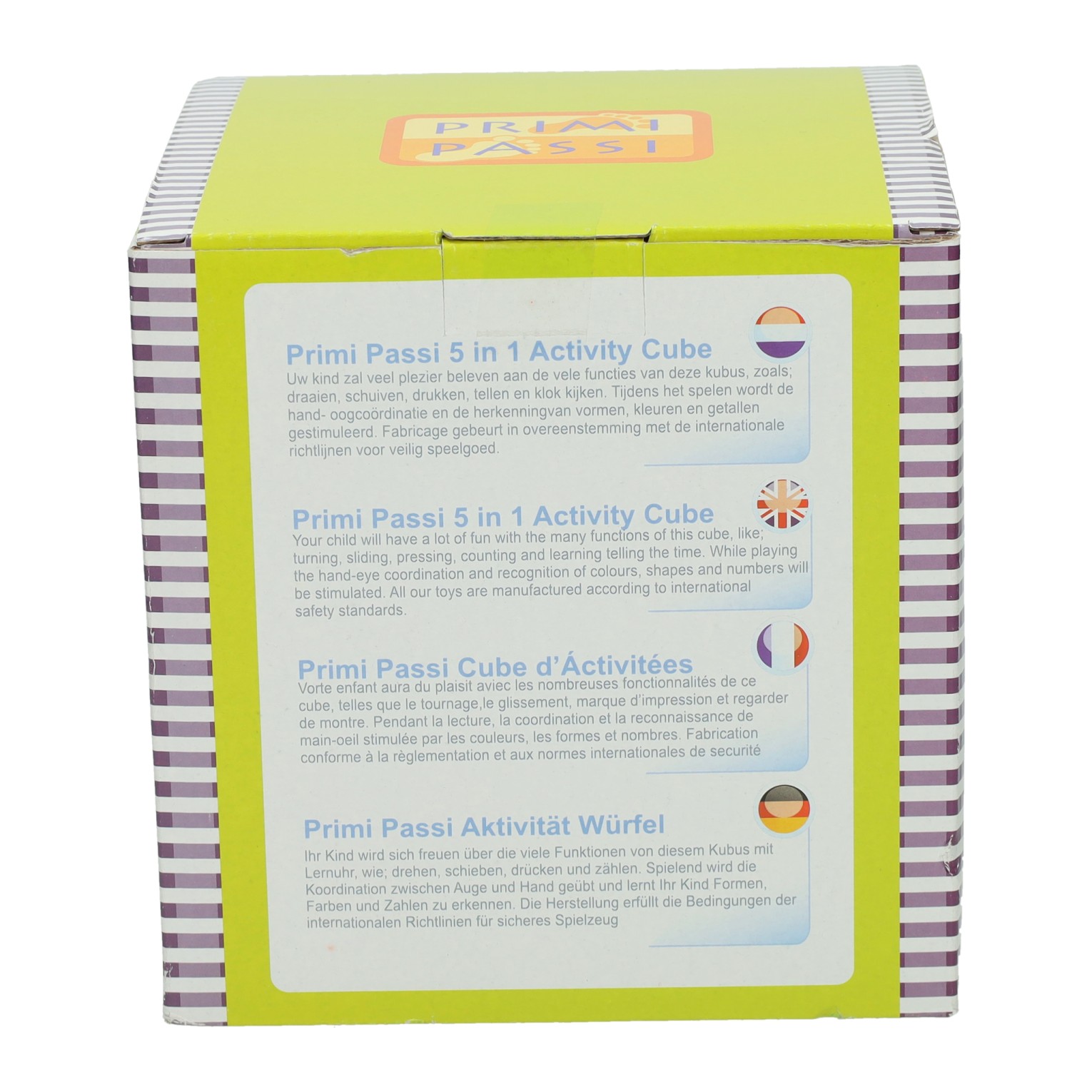 Houten Activiteiten Kubus met Spiraal 5 in 1