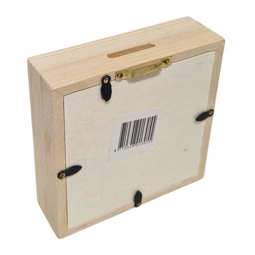 Houten Spaarpot Plexiglas met Witte Achterkant Klein