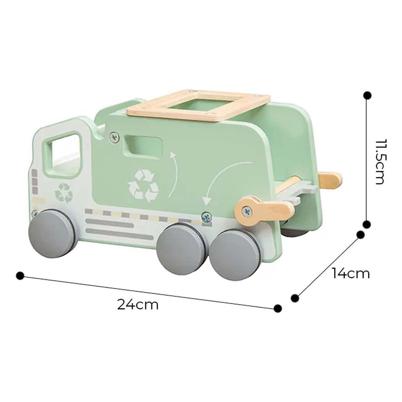 Hölzernes Müllwagen-Formauto