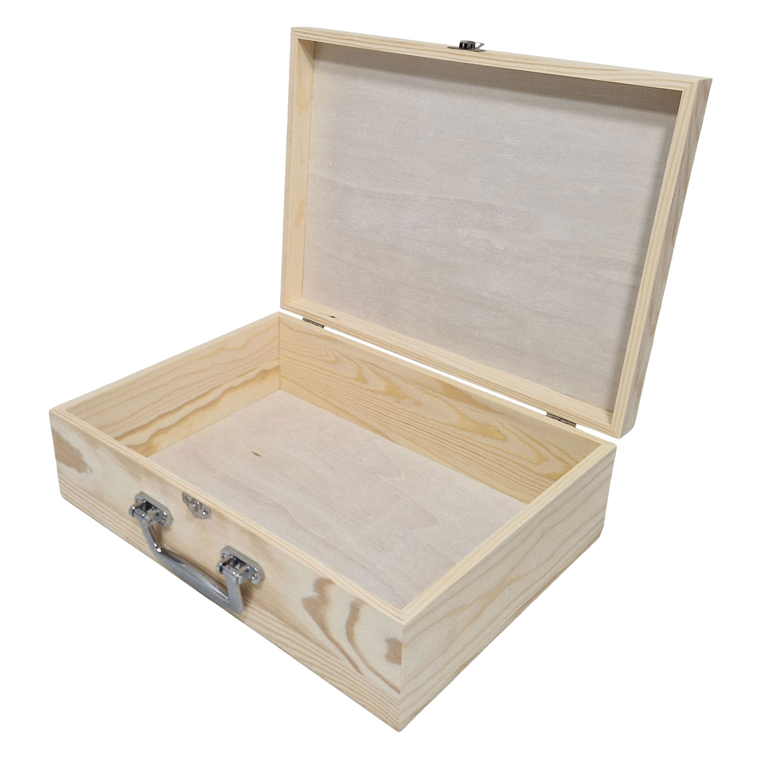 Koffer A4 formaat metalen handvat grenen (2276); luxe