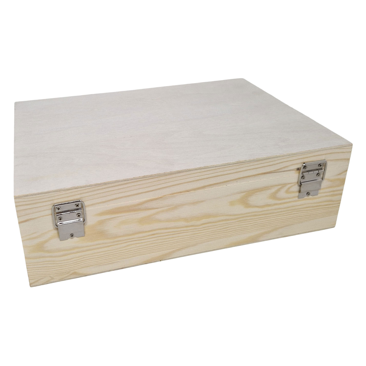 Koffer A4 formaat metalen handvat grenen (2276); luxe