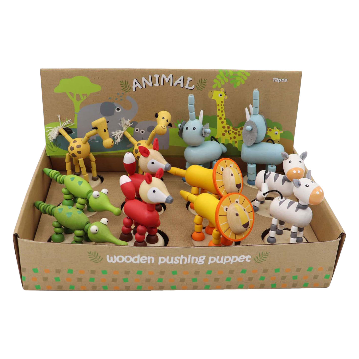 Houten Drukpop Jungle