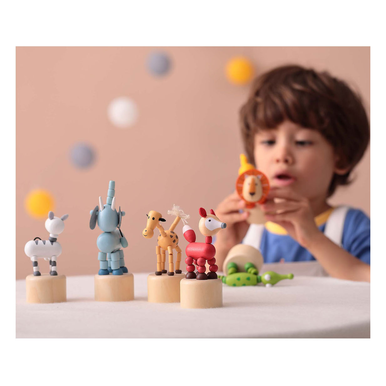 Houten Drukpop Jungle