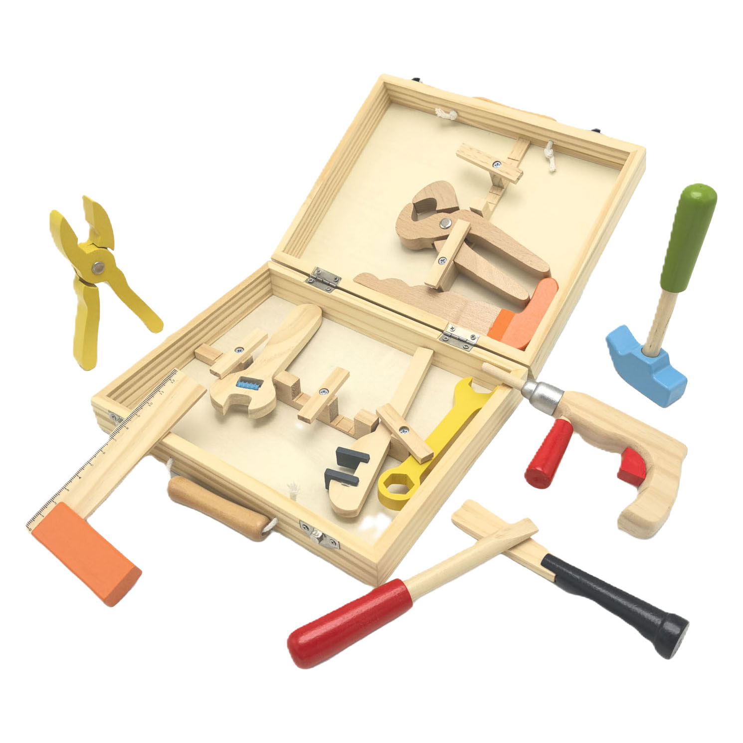 Houten Gereedschapskist - 12dlg.