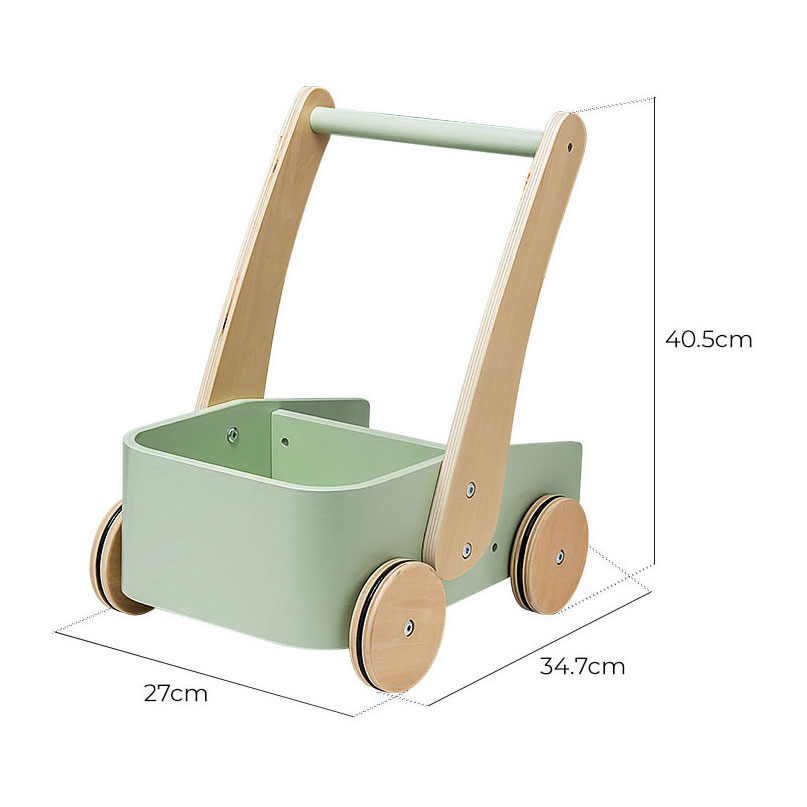 Houten Duwwagen Groen