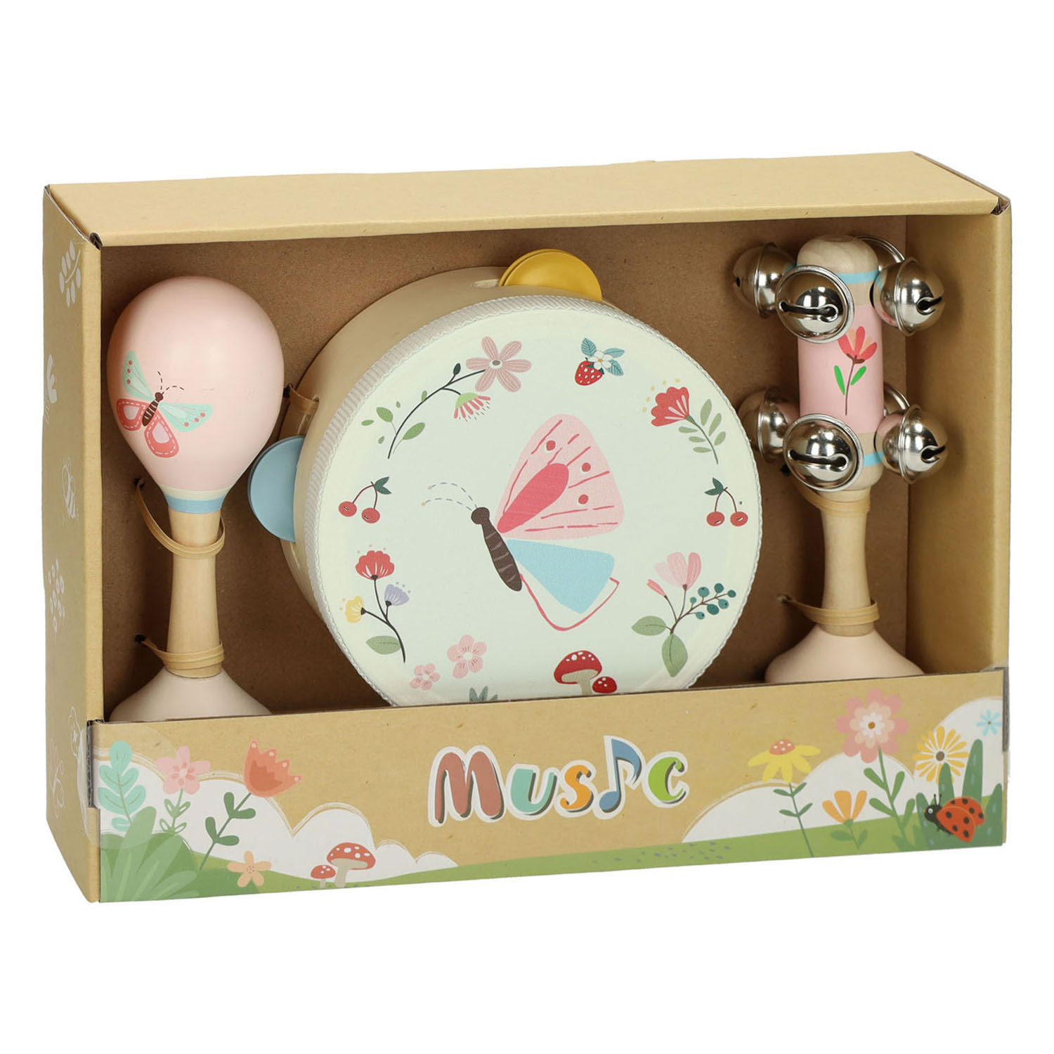 Houten Muziekset Vlinder - 3dlg.